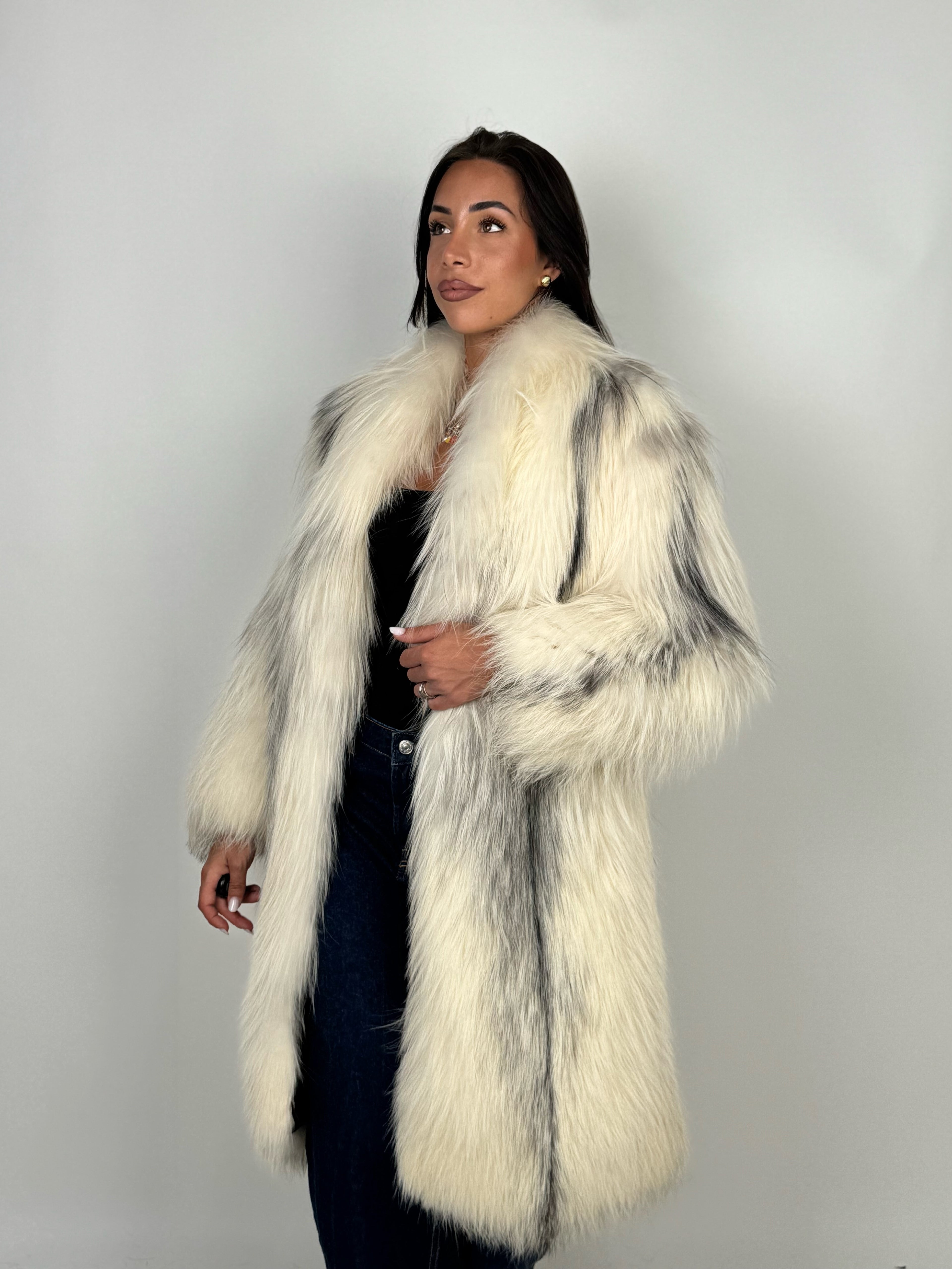 Giacca in volpe platinum N761