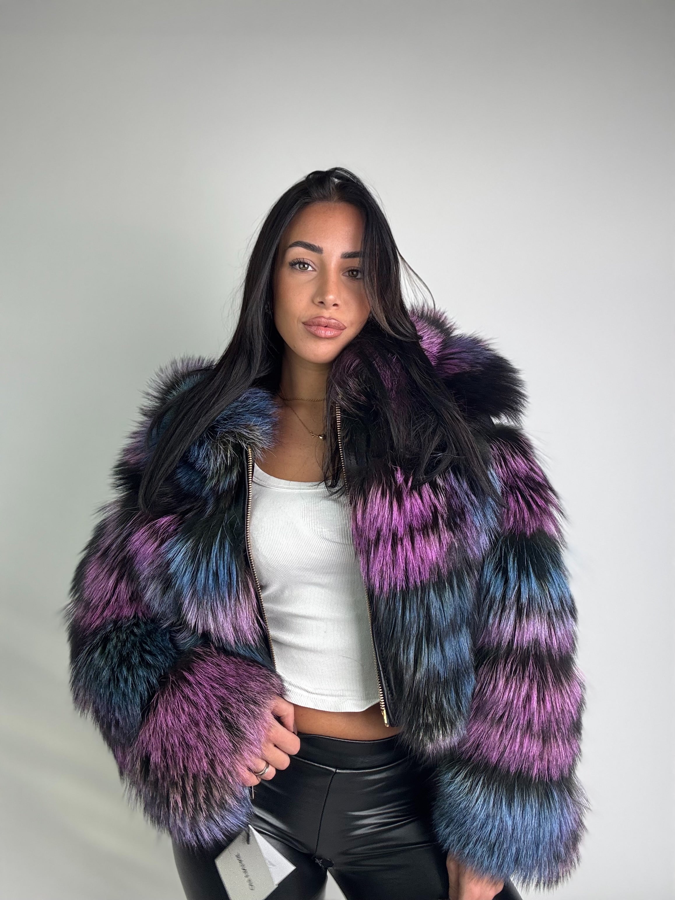 Bomber in volpe argentata