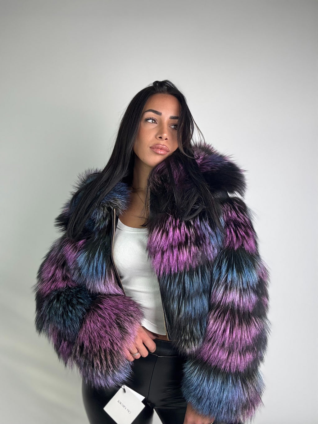 Bomber in volpe argentata