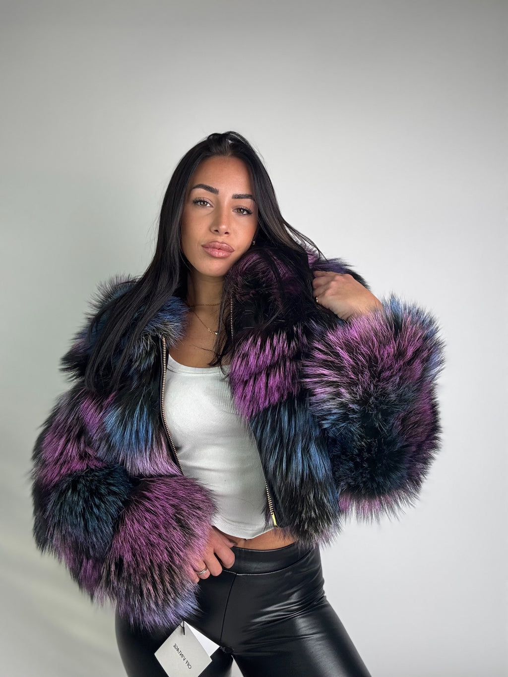 Bomber in volpe argentata