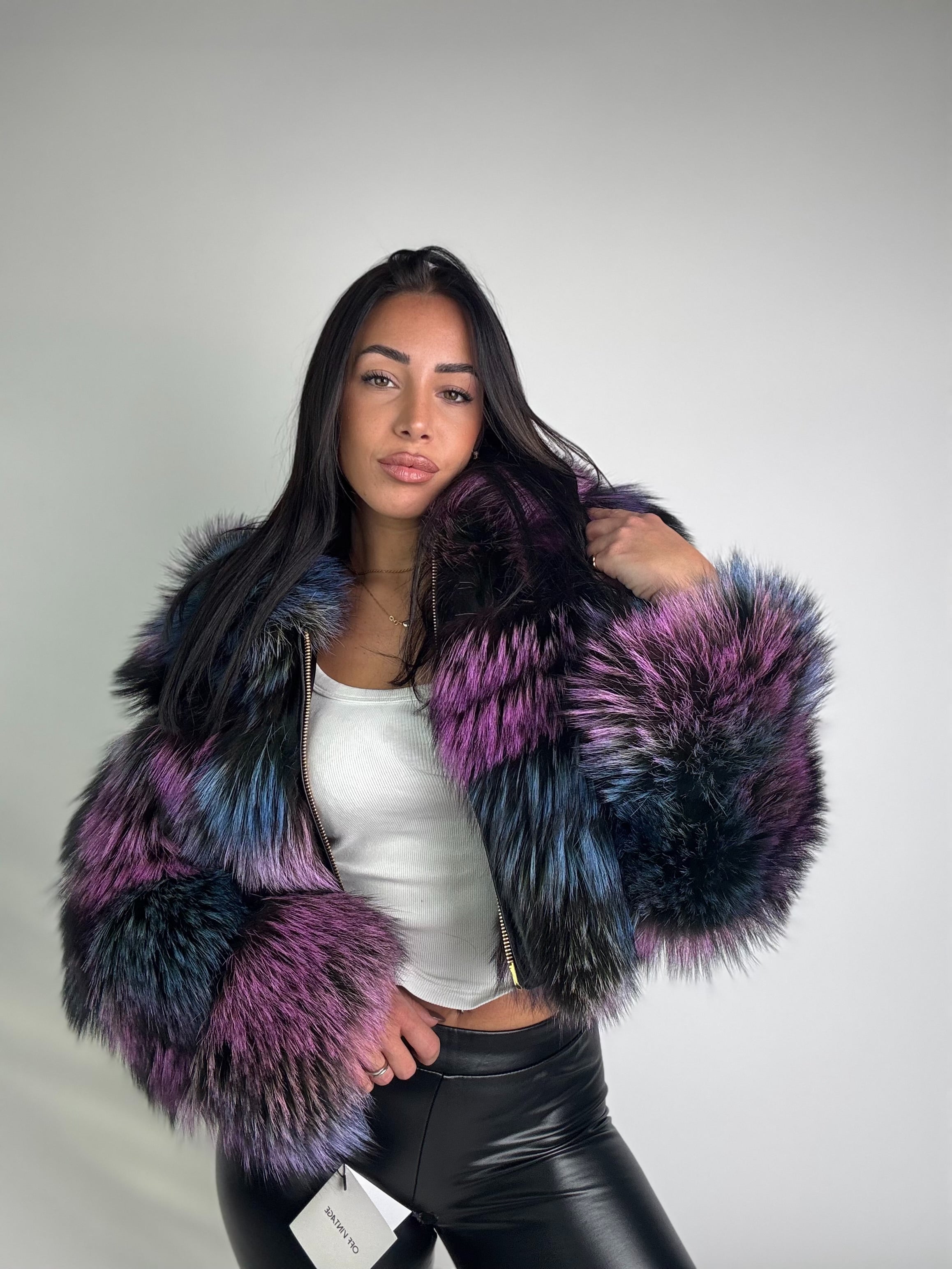 Bomber in volpe argentata