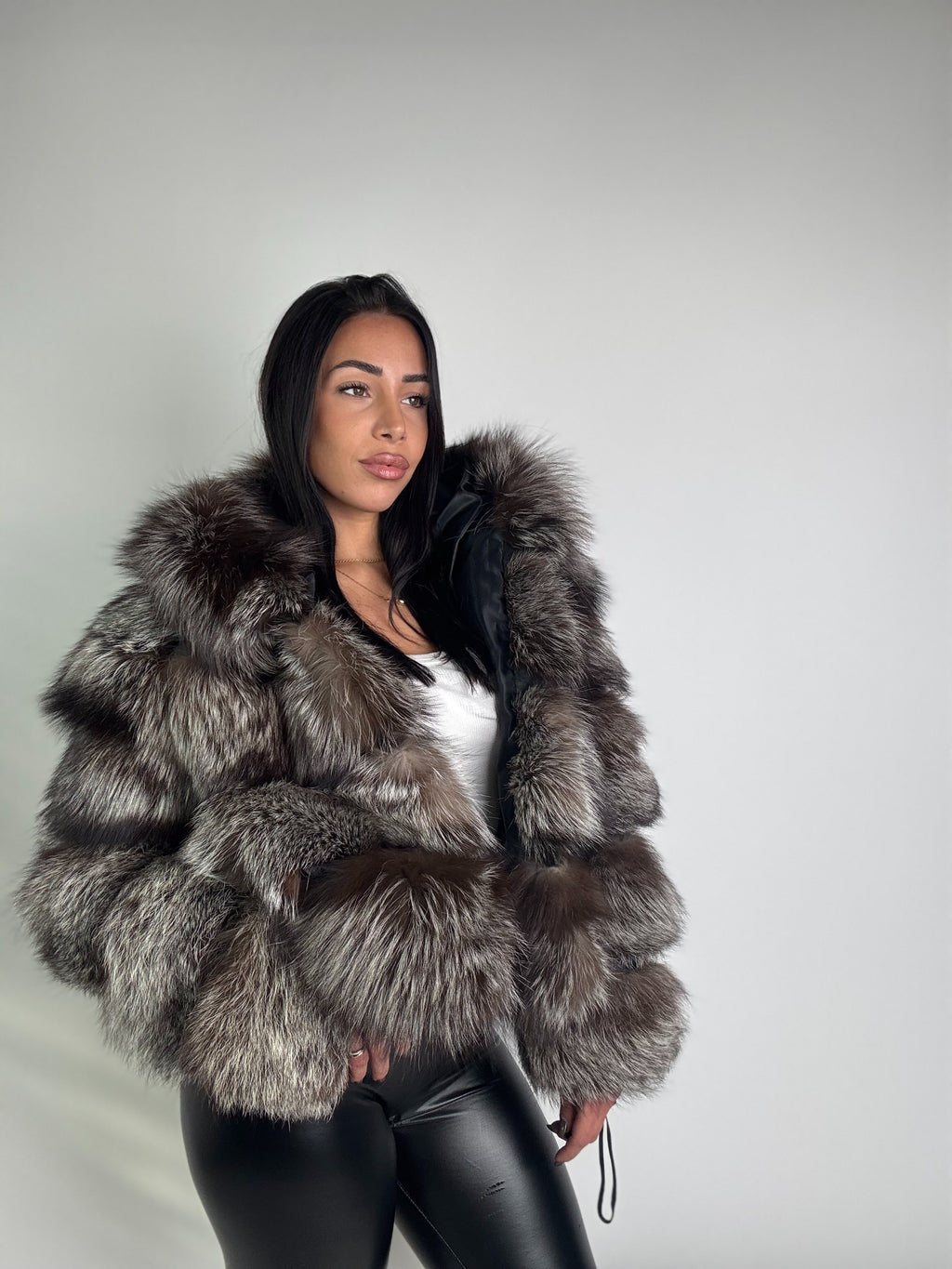 Bomber in volpe argentata N87