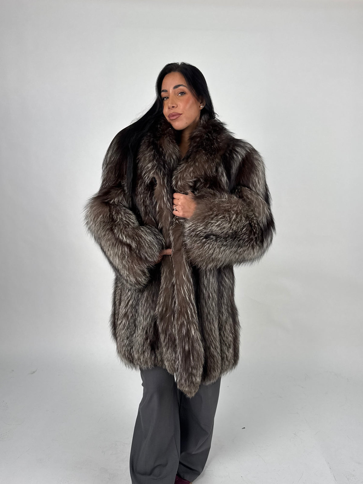 Giacca in volpe argentata N822