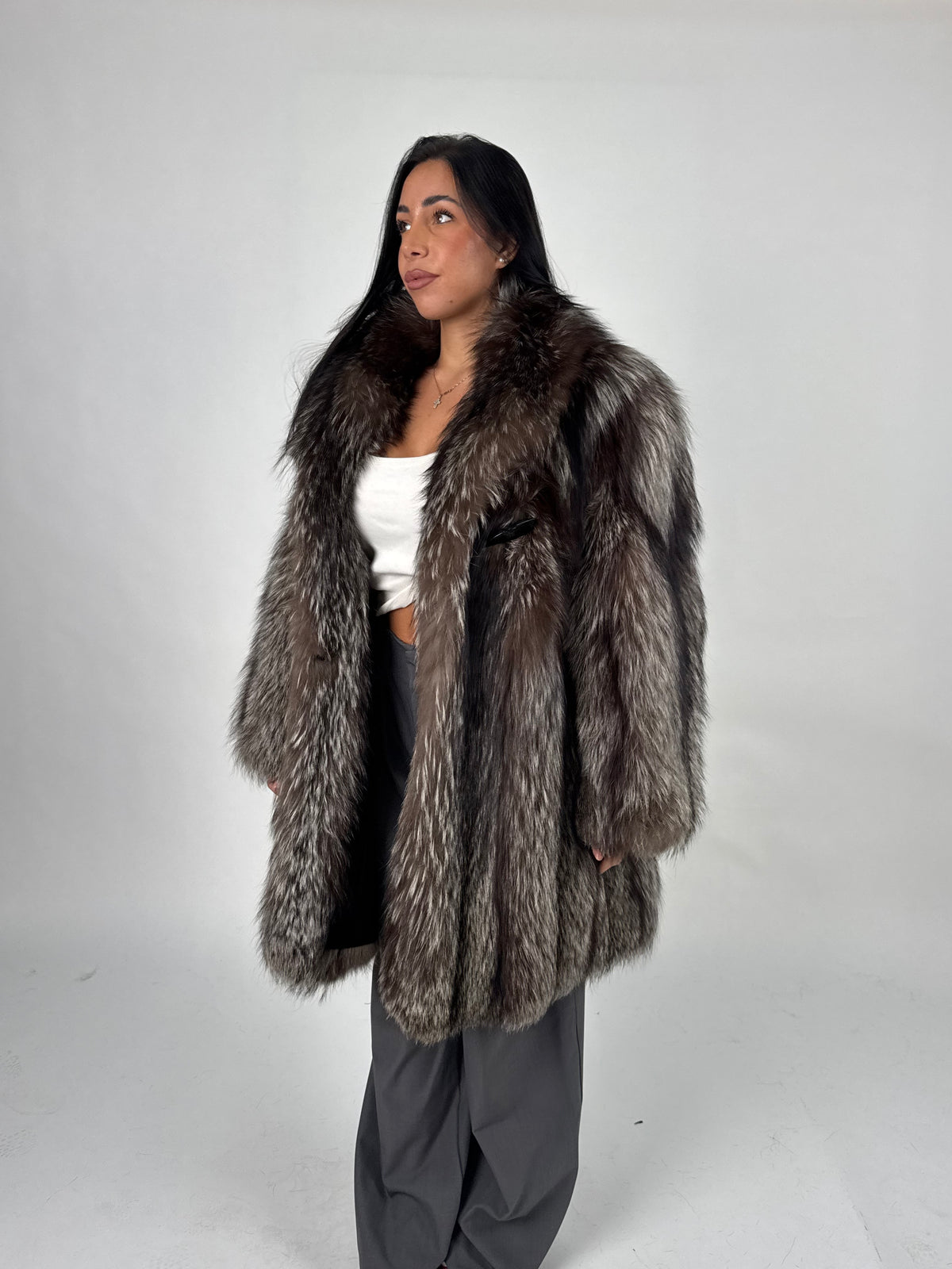 Giacca in volpe argentata N822