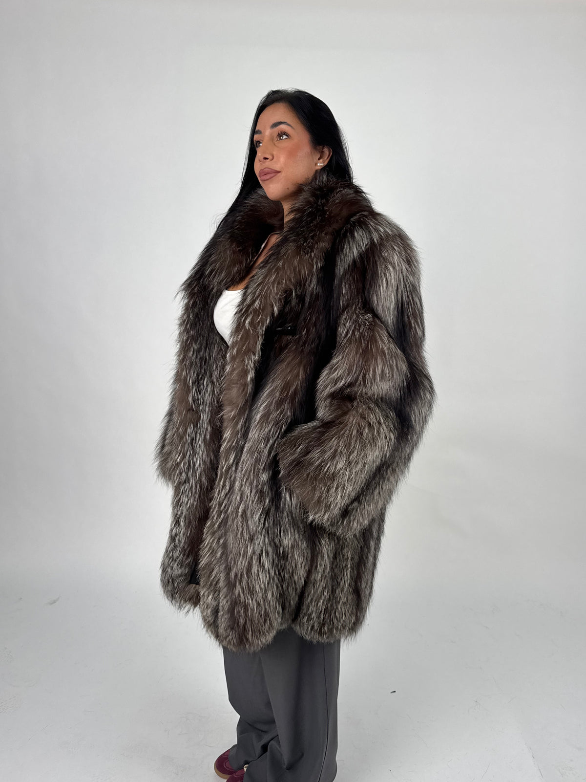 Giacca in volpe argentata N822