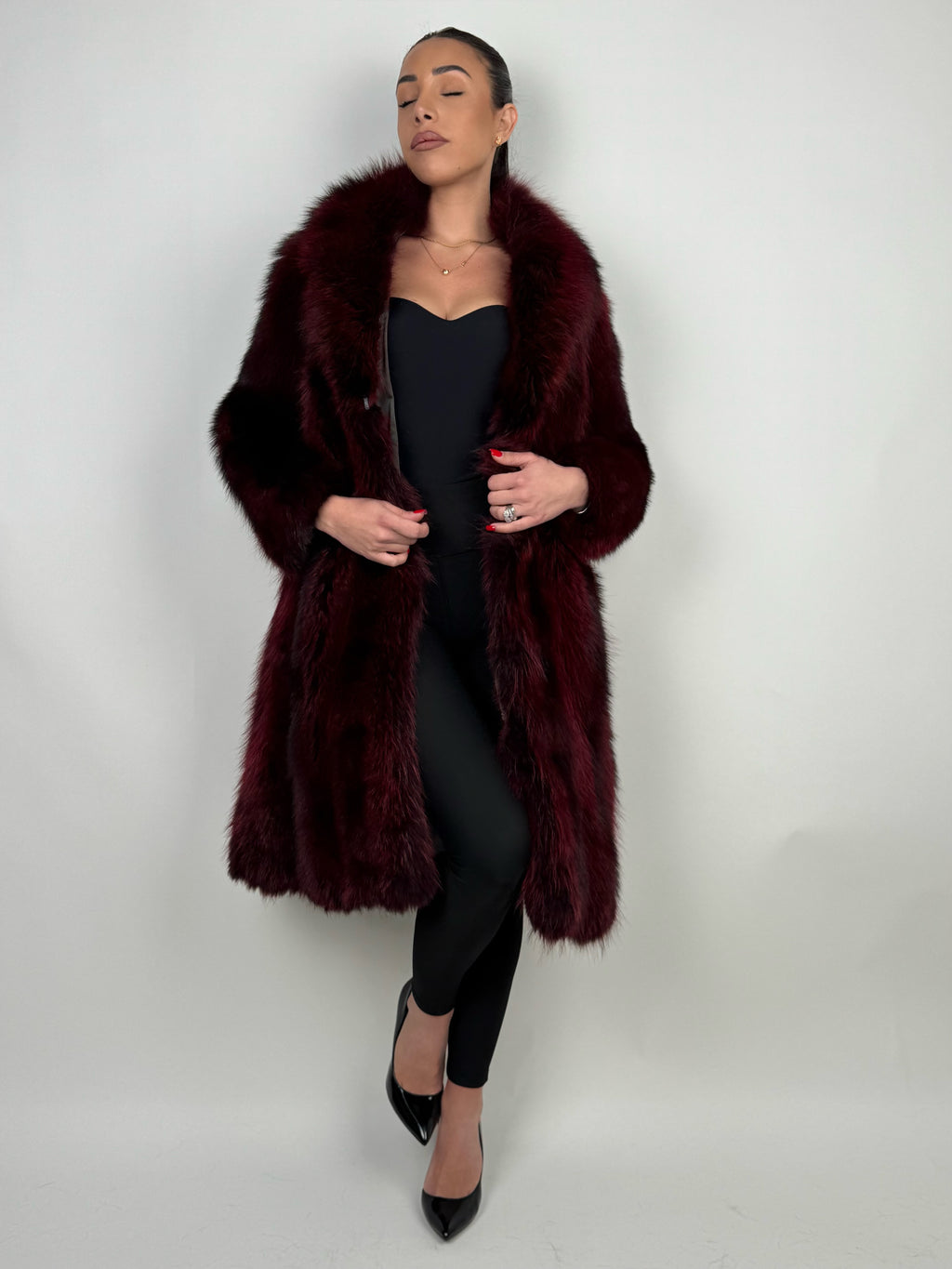 Giacca in volpe red N490