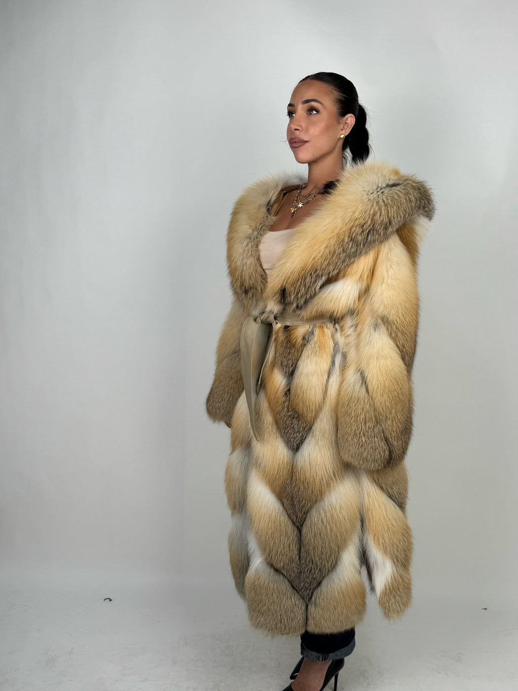 Cappotto in volpe golden N765