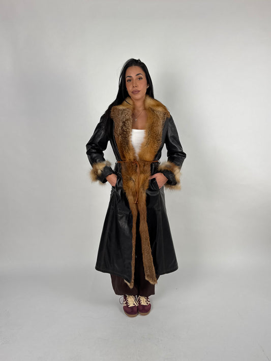 Cappotto in pelle e volpe