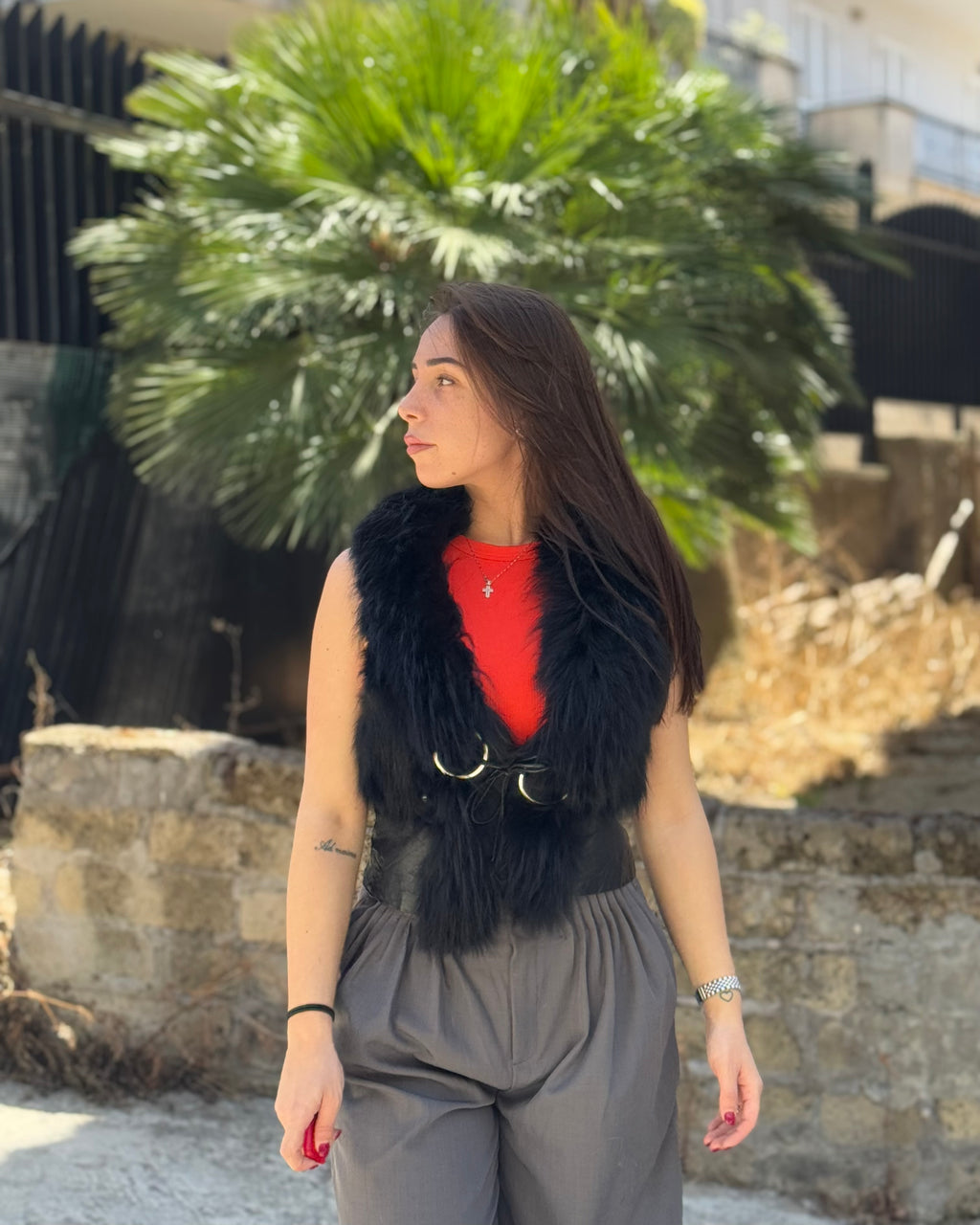 Smanicato in volpe Balmain