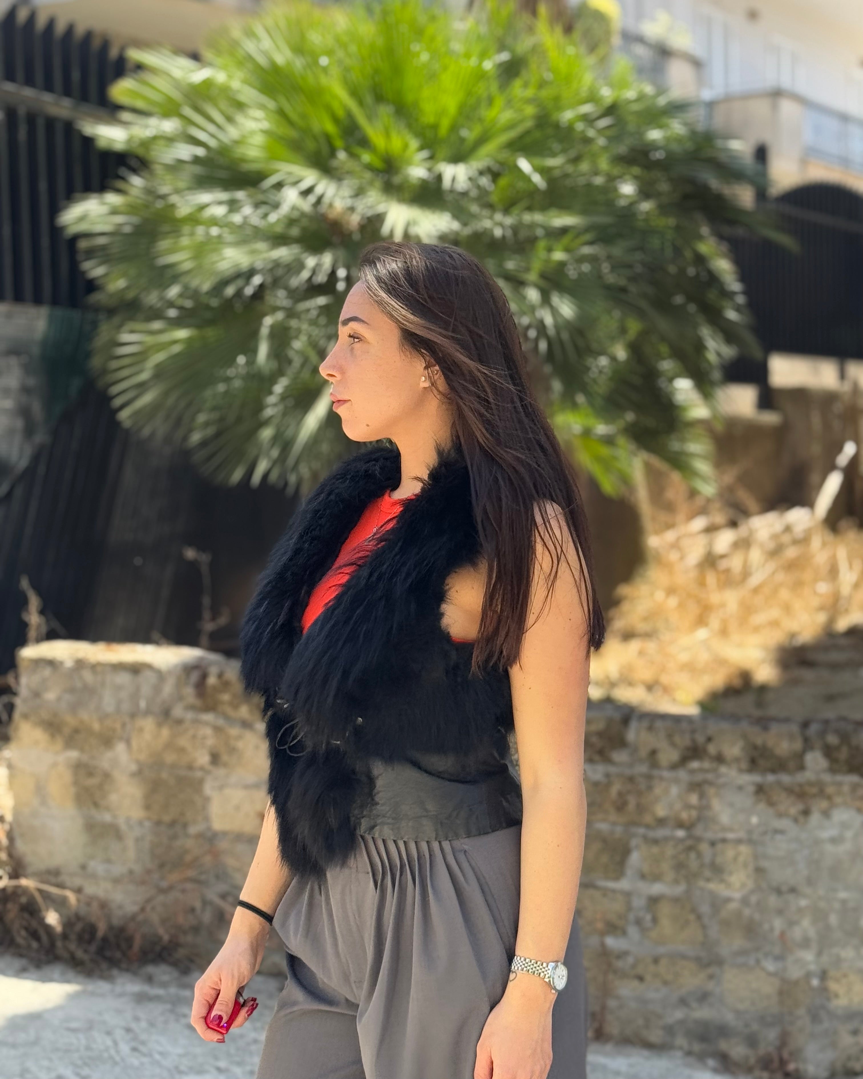 Smanicato in volpe Balmain