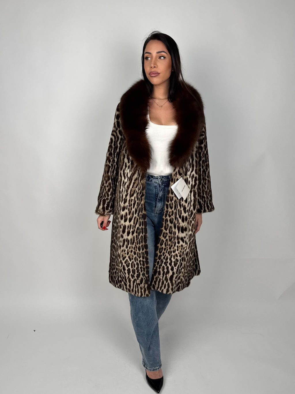 Cappotto in leopardo e volpe N58