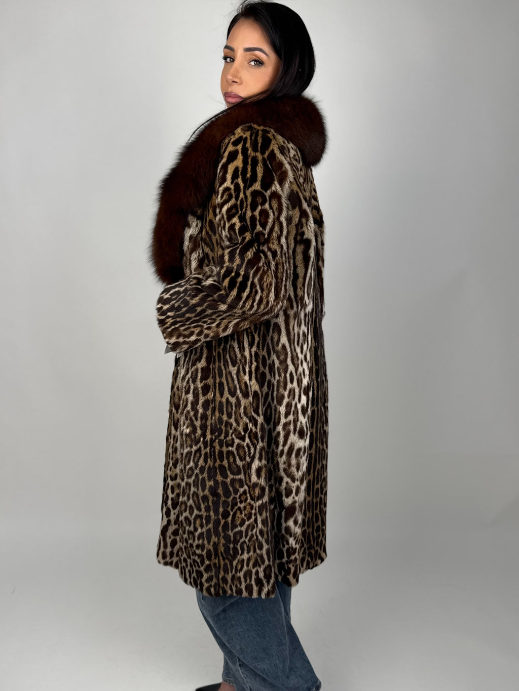 Cappotto in leopardo e volpe N58