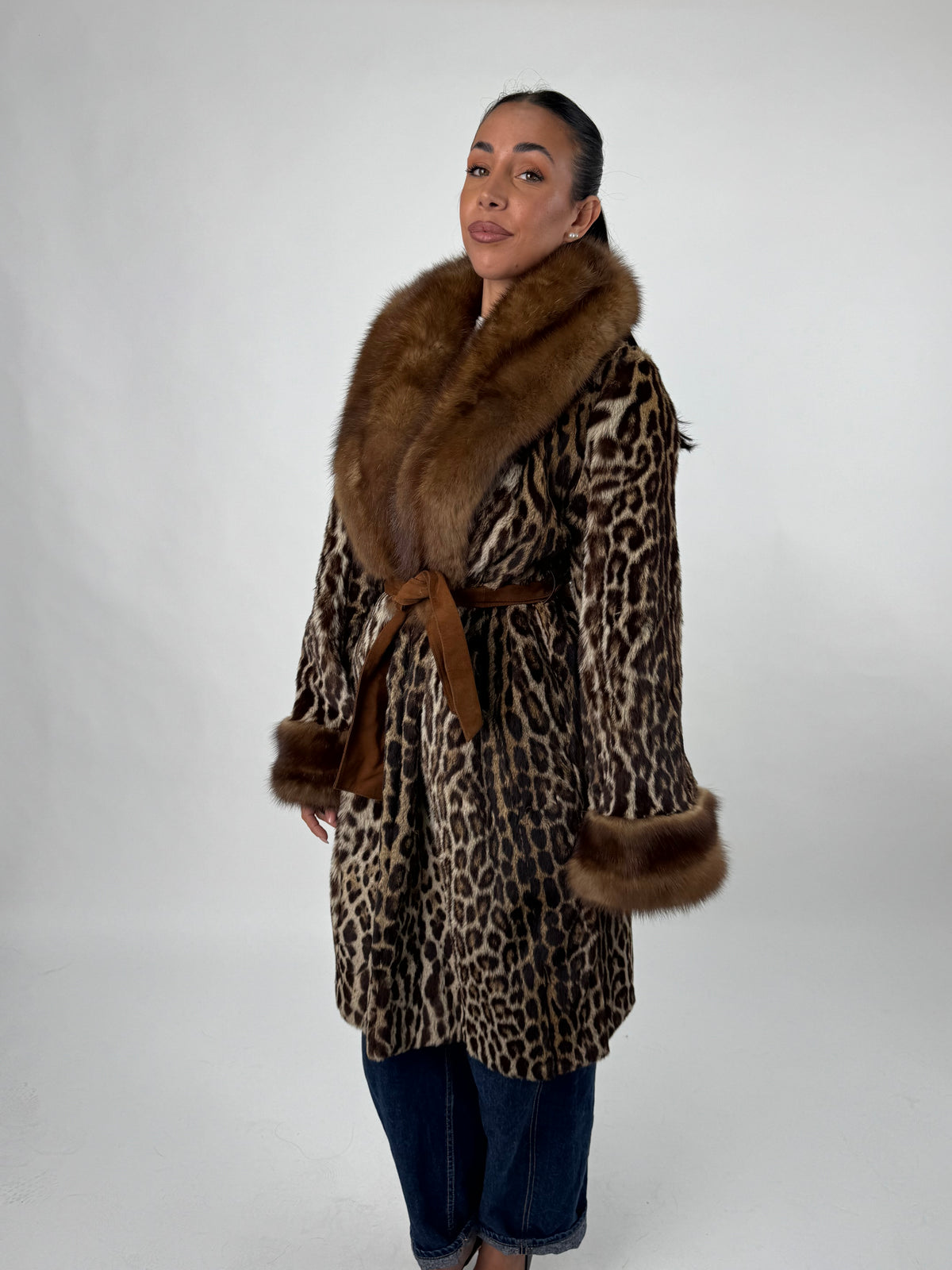 Cappotto in leopardo e zibellino N88