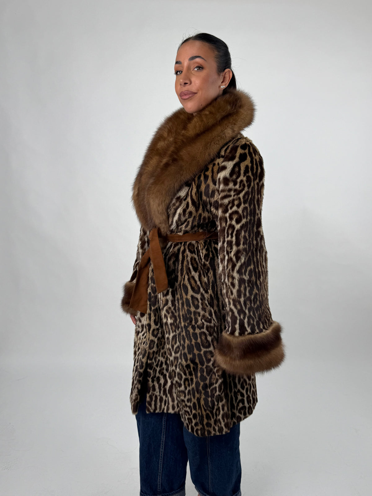 Cappotto in leopardo e zibellino N88