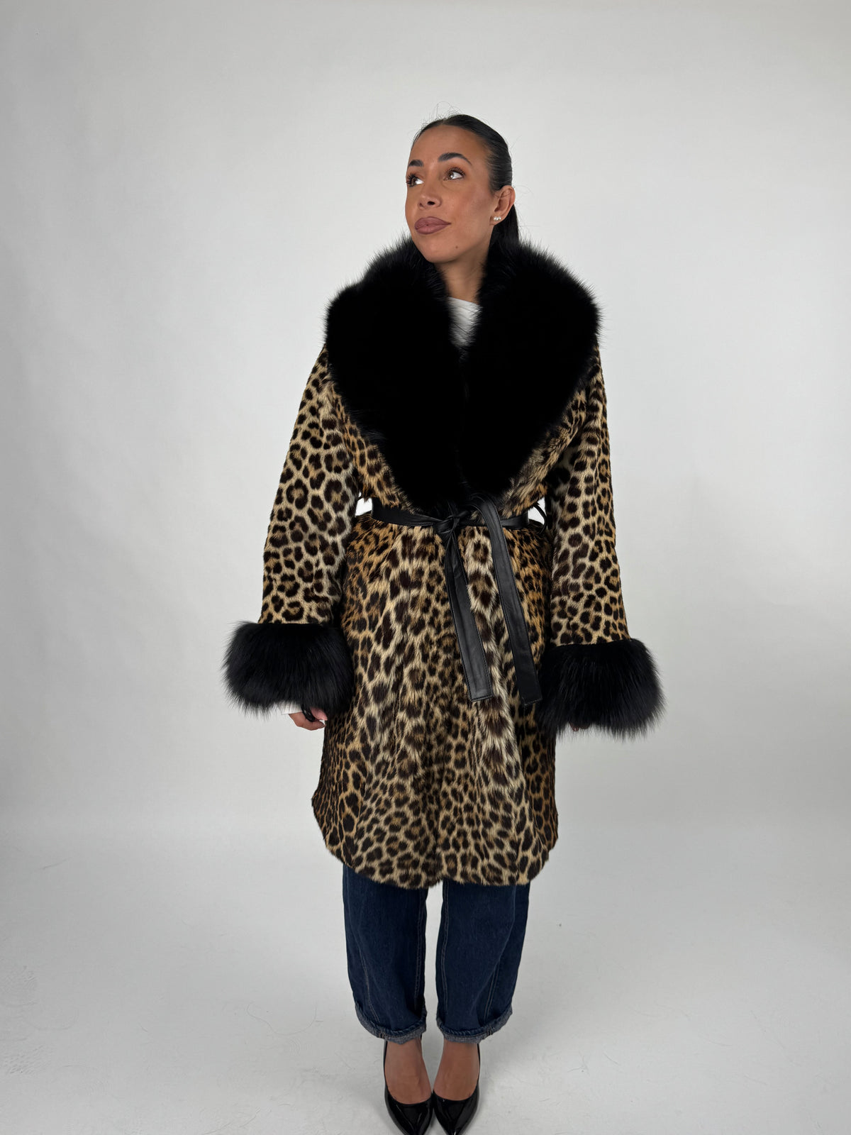 Cappotto in leopardo e volpe N89