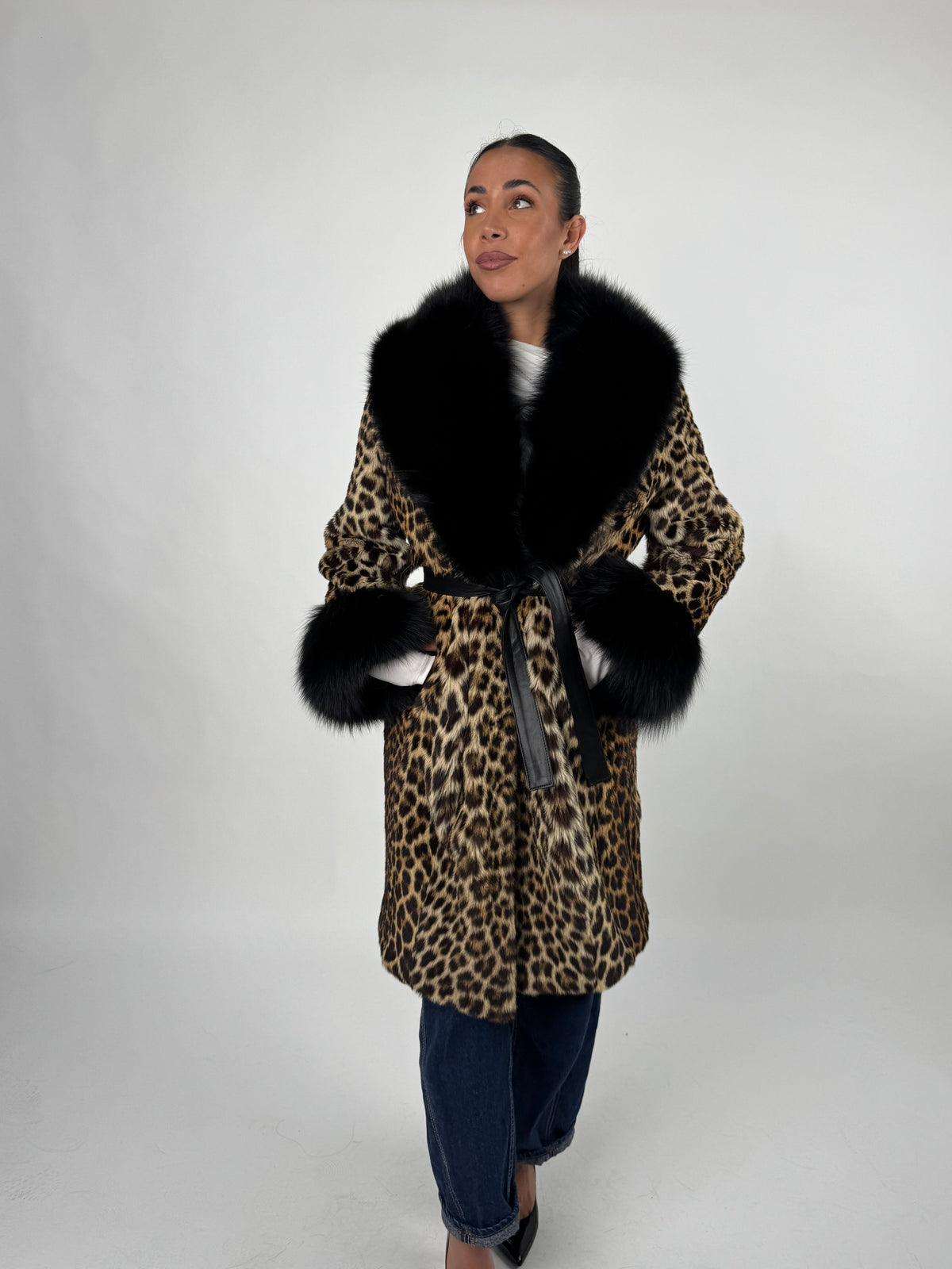 Cappotto in leopardo e volpe N89