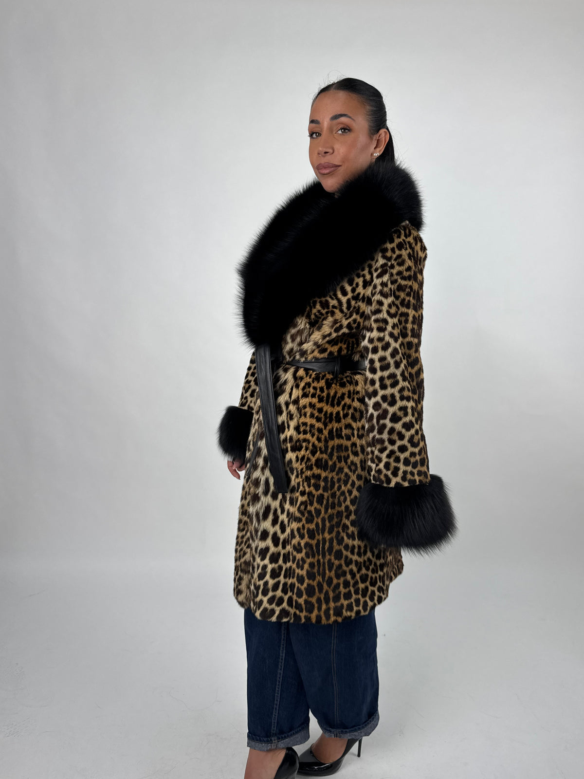 Cappotto in leopardo e volpe N89