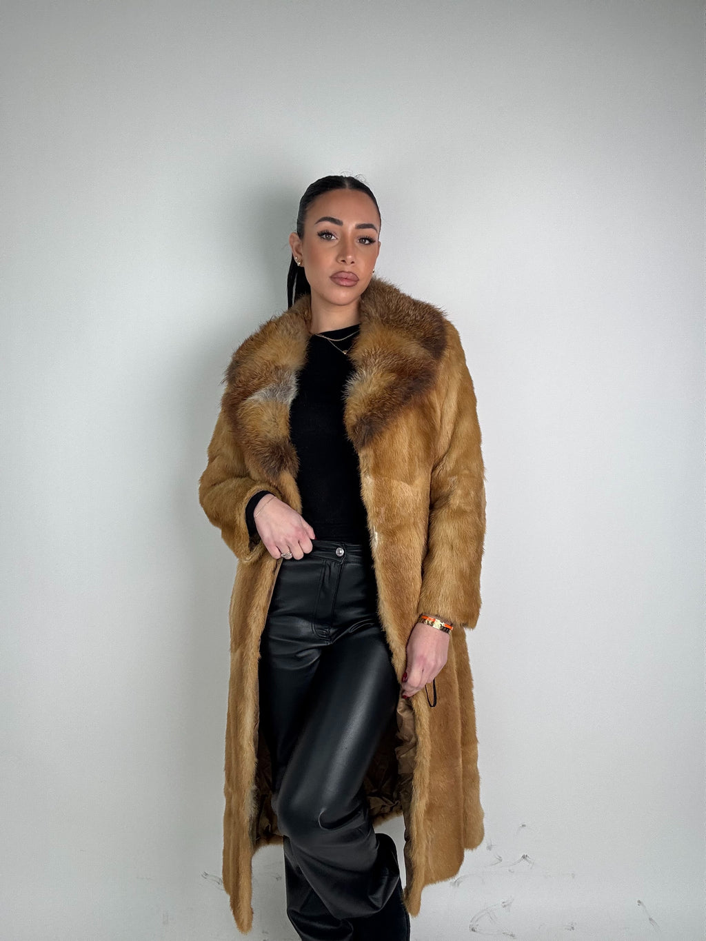 Cappotto in visone e volpe N522