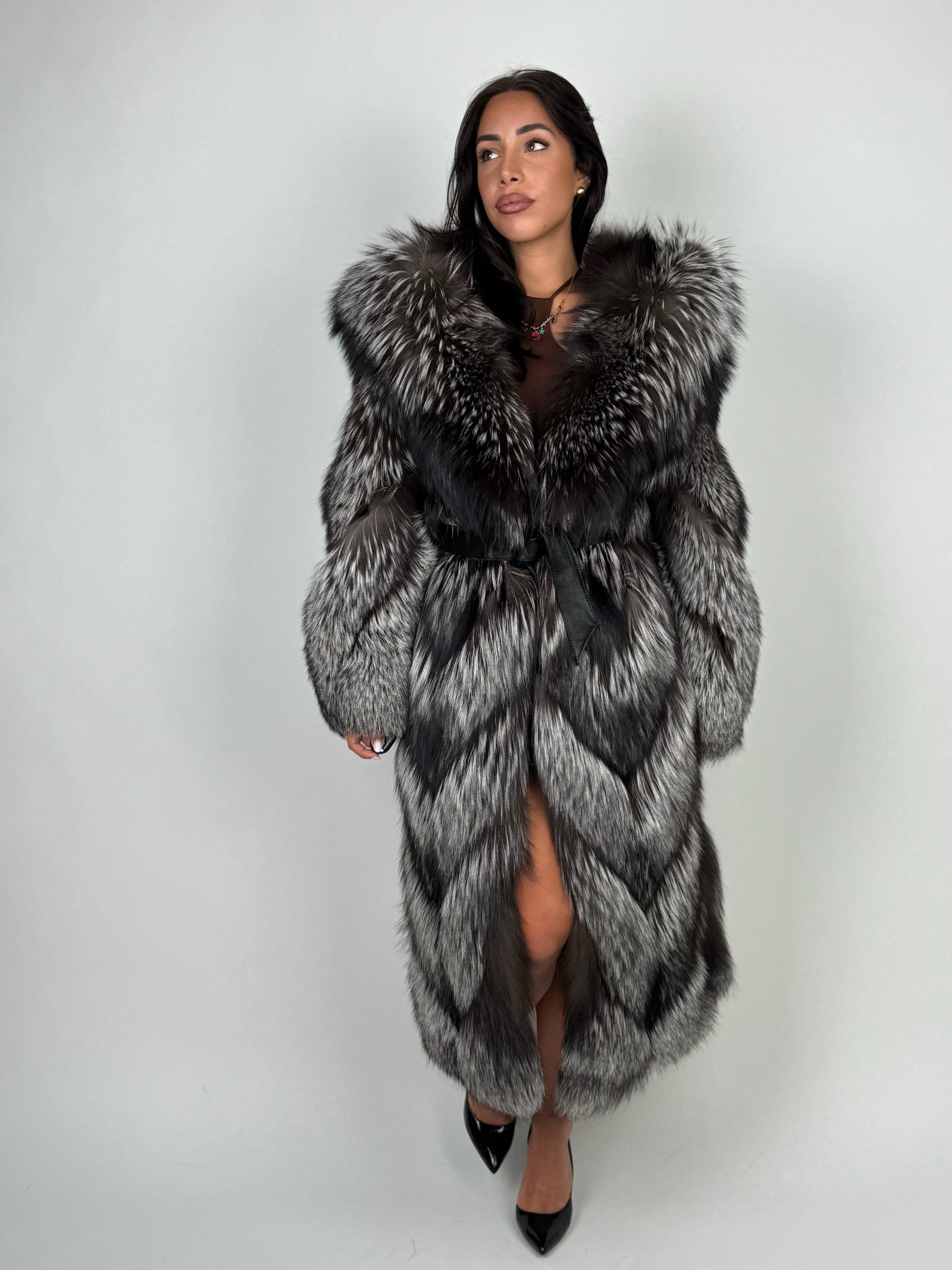 Cappotto in volpe argentata N786
