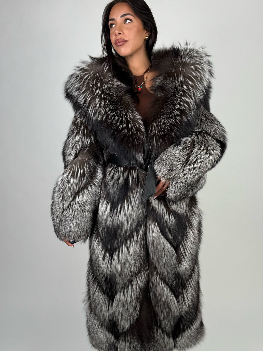 Cappotto in volpe argentata N786