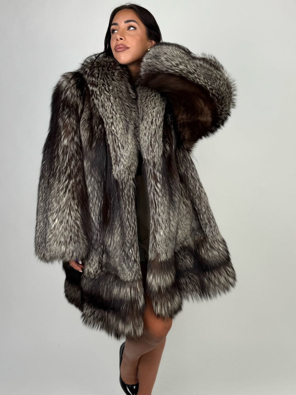 Cappotto in volpe argentata N787