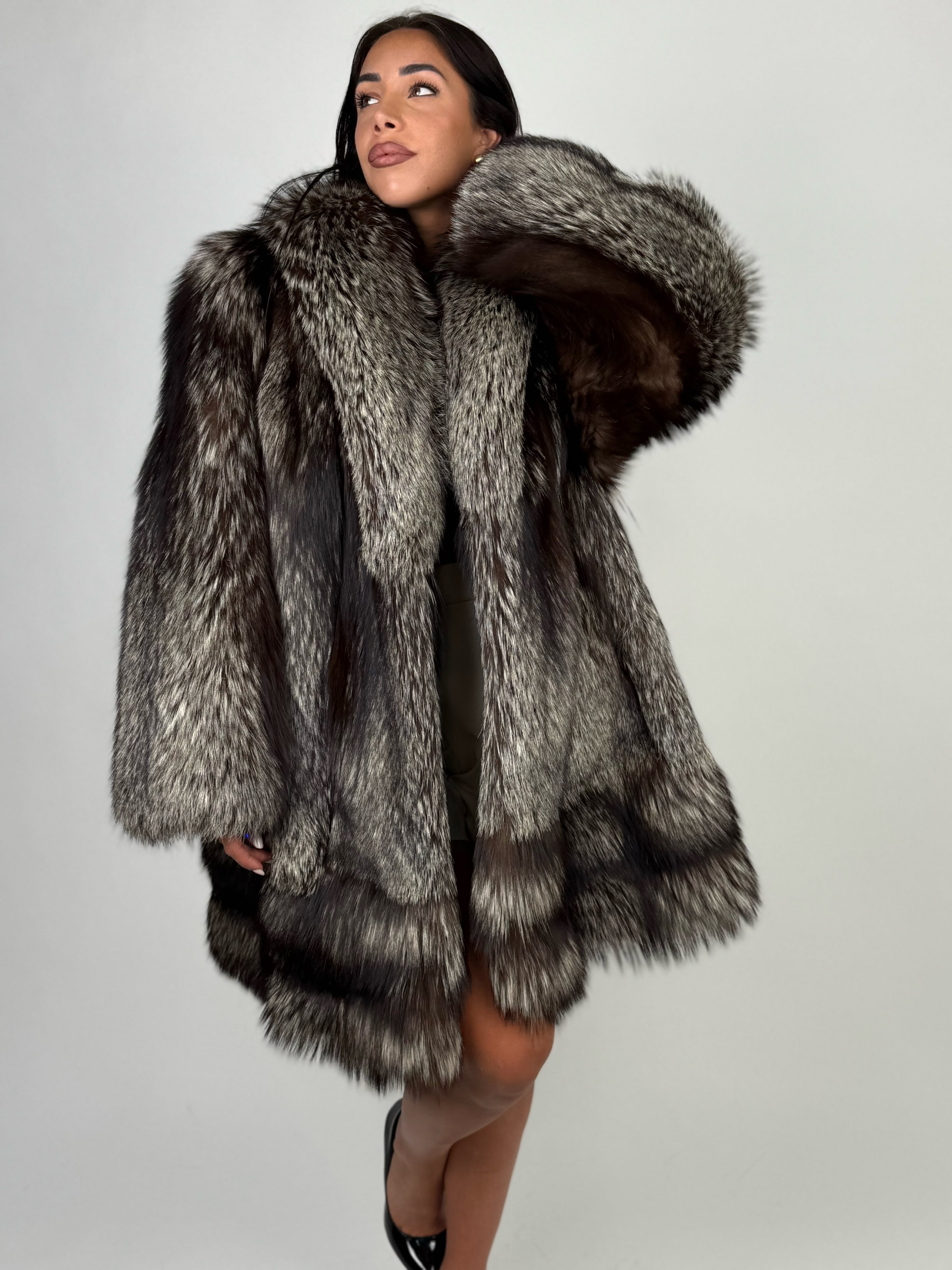 Cappotto in volpe argentata N787