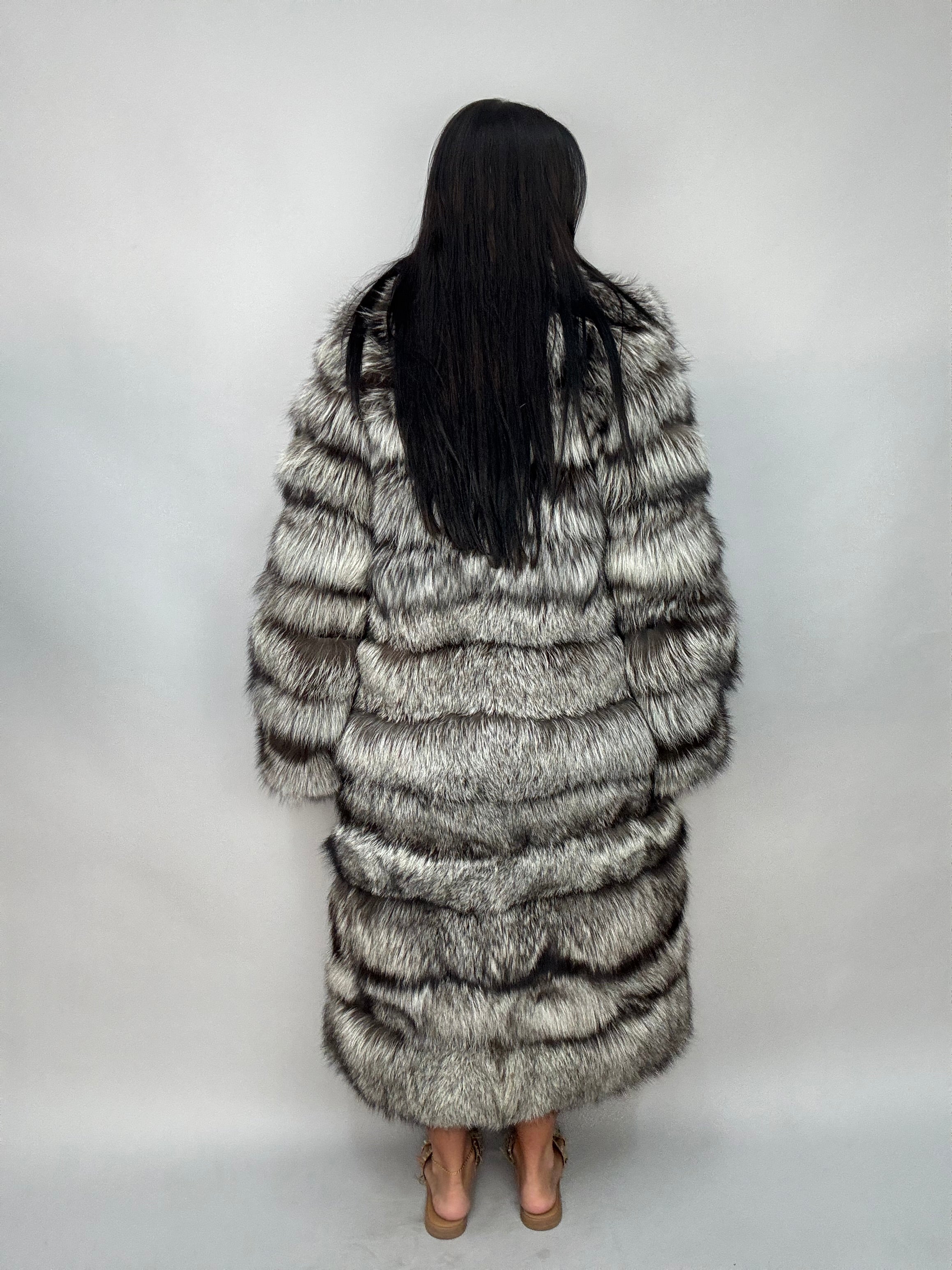 Cappotto in volpe argentata