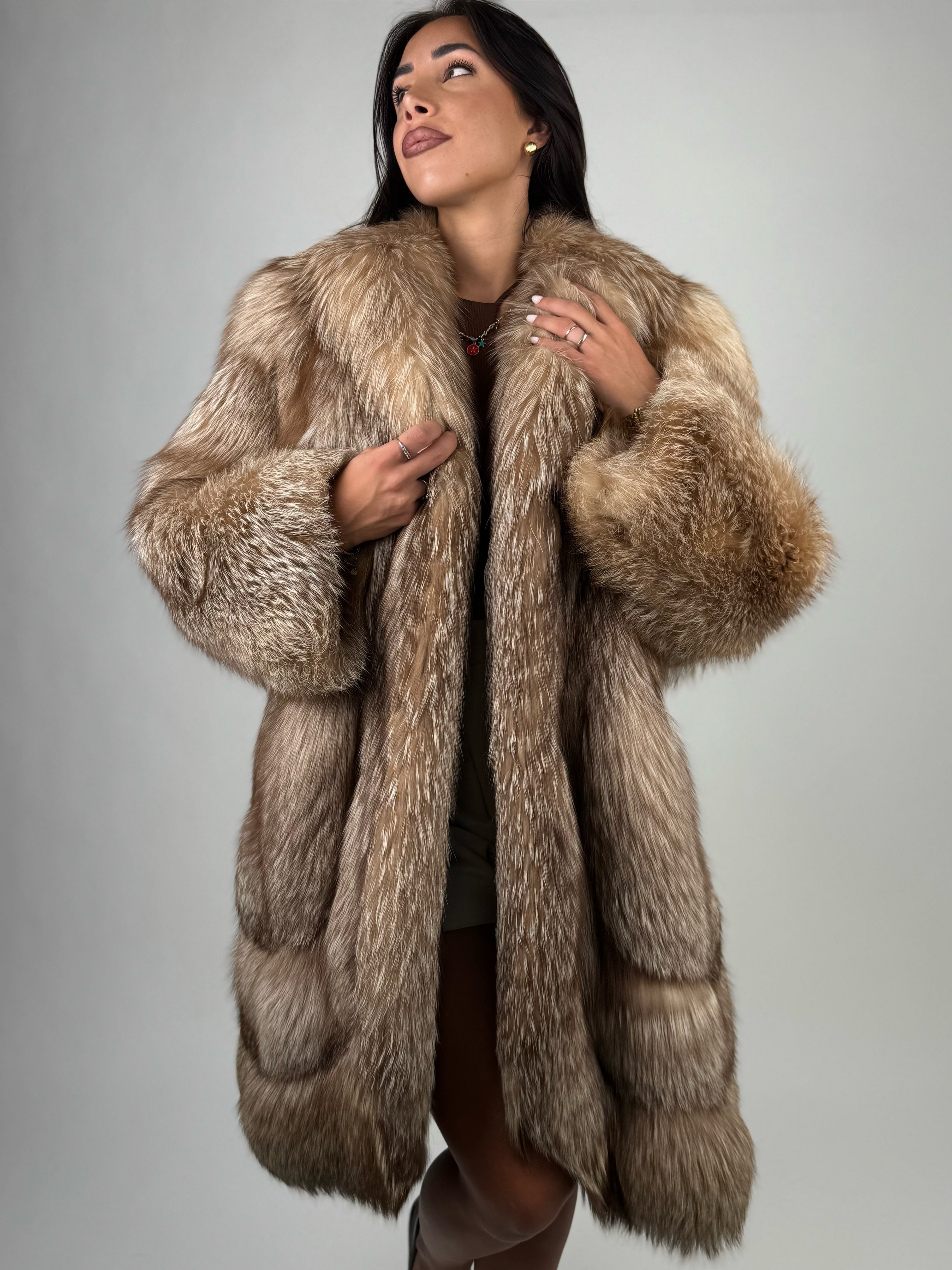 Cappotto in volpe caramel N791