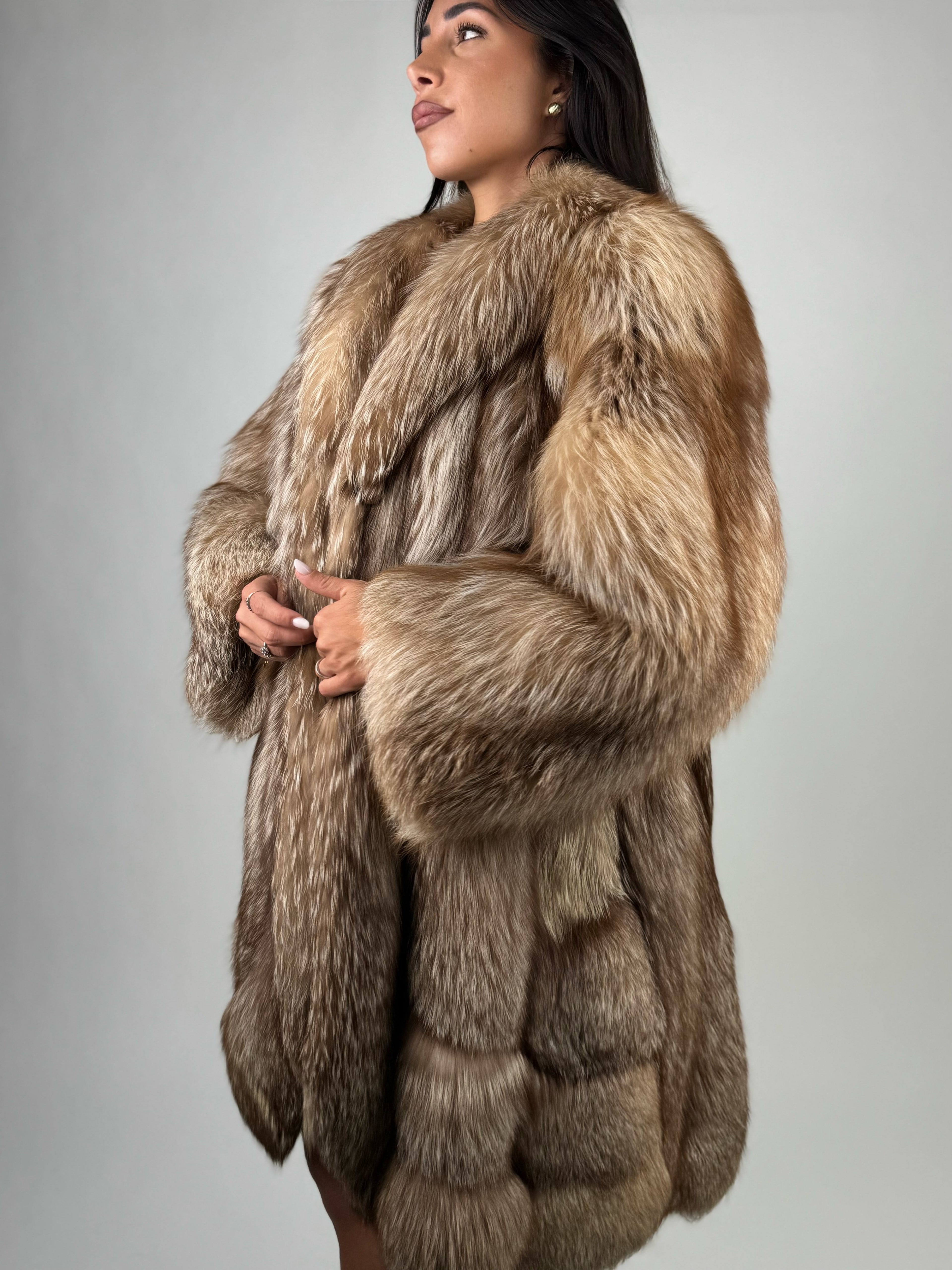 Cappotto in volpe caramel N791