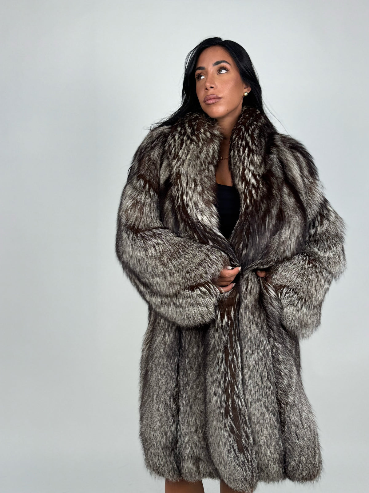 Cappotto in volpe argentata N98