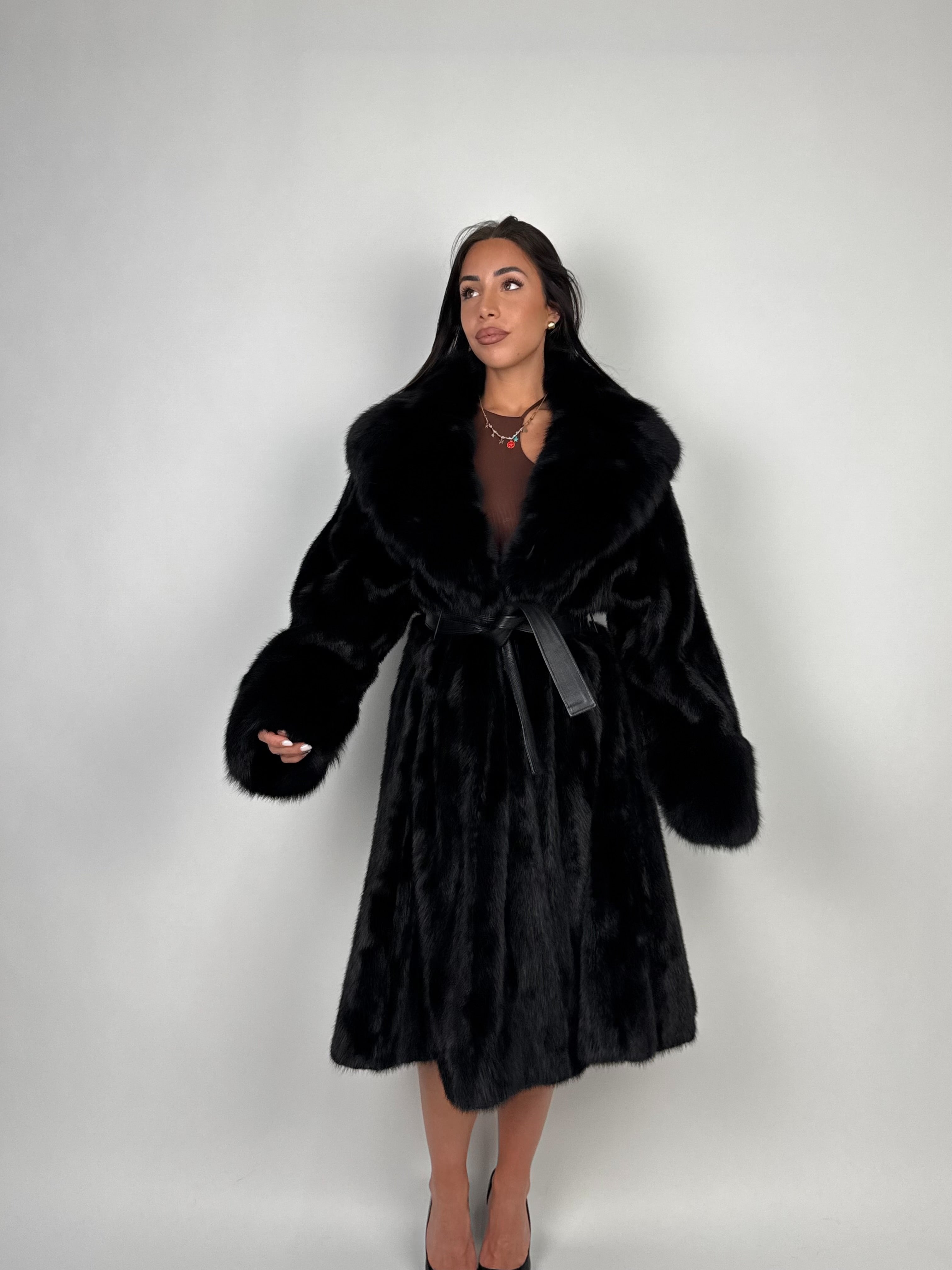Cappotto in visone e zibellino N664