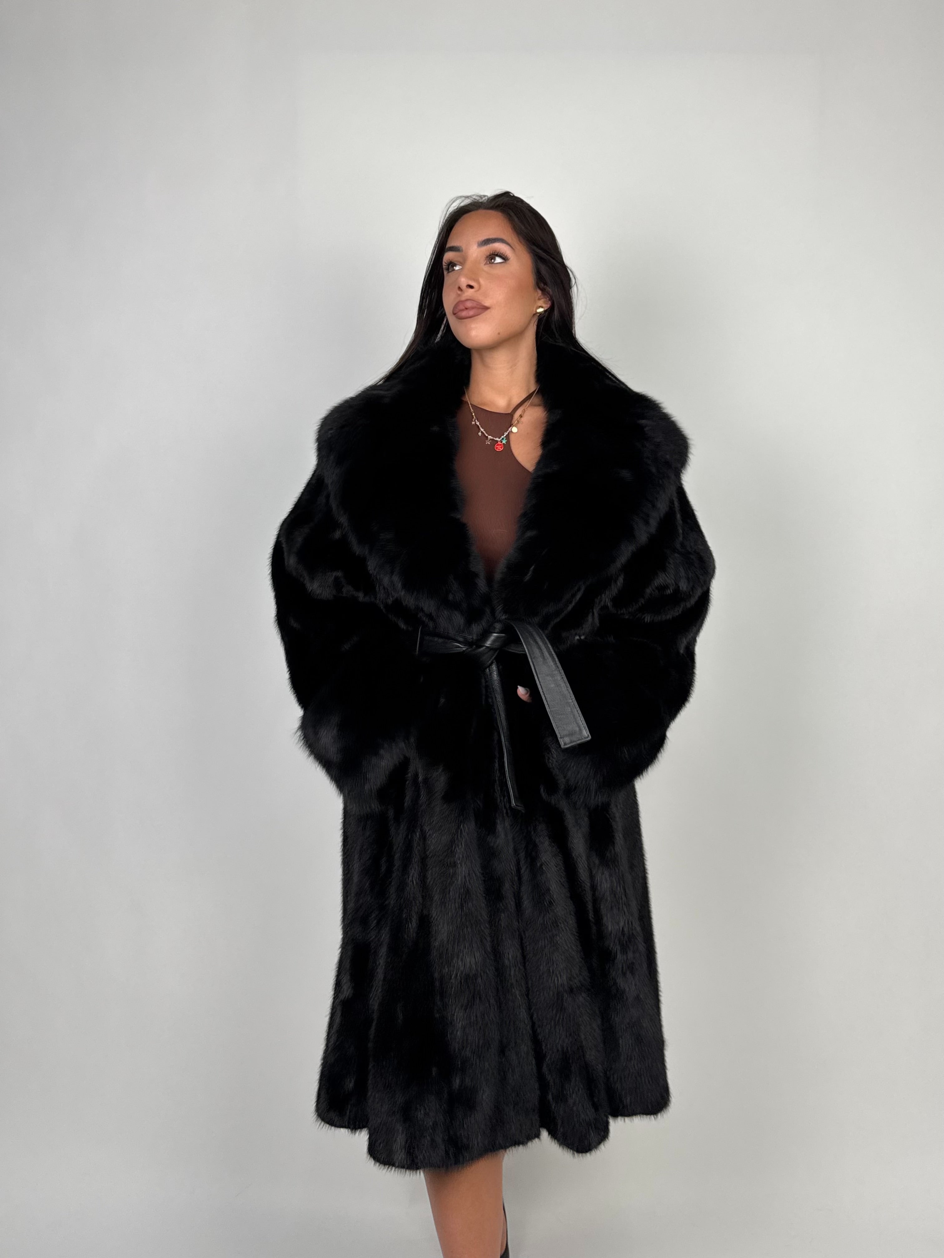 Cappotto in visone e zibellino N664