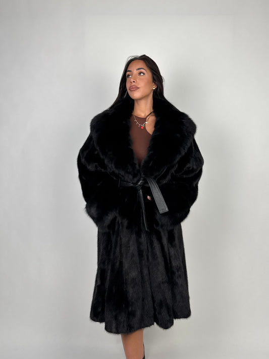 Cappotto in visone e zibellino N664