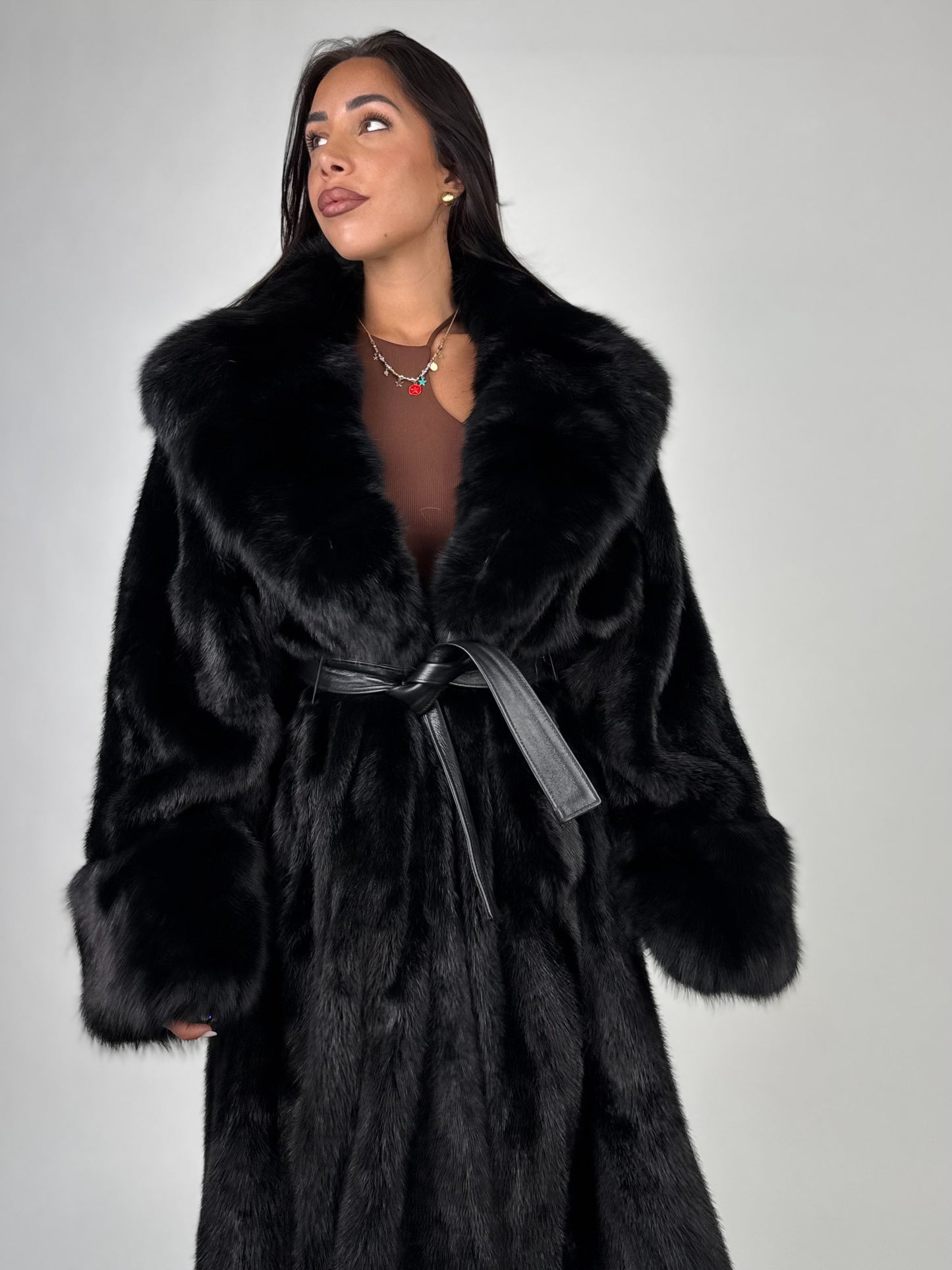 Cappotto in visone e zibellino N664
