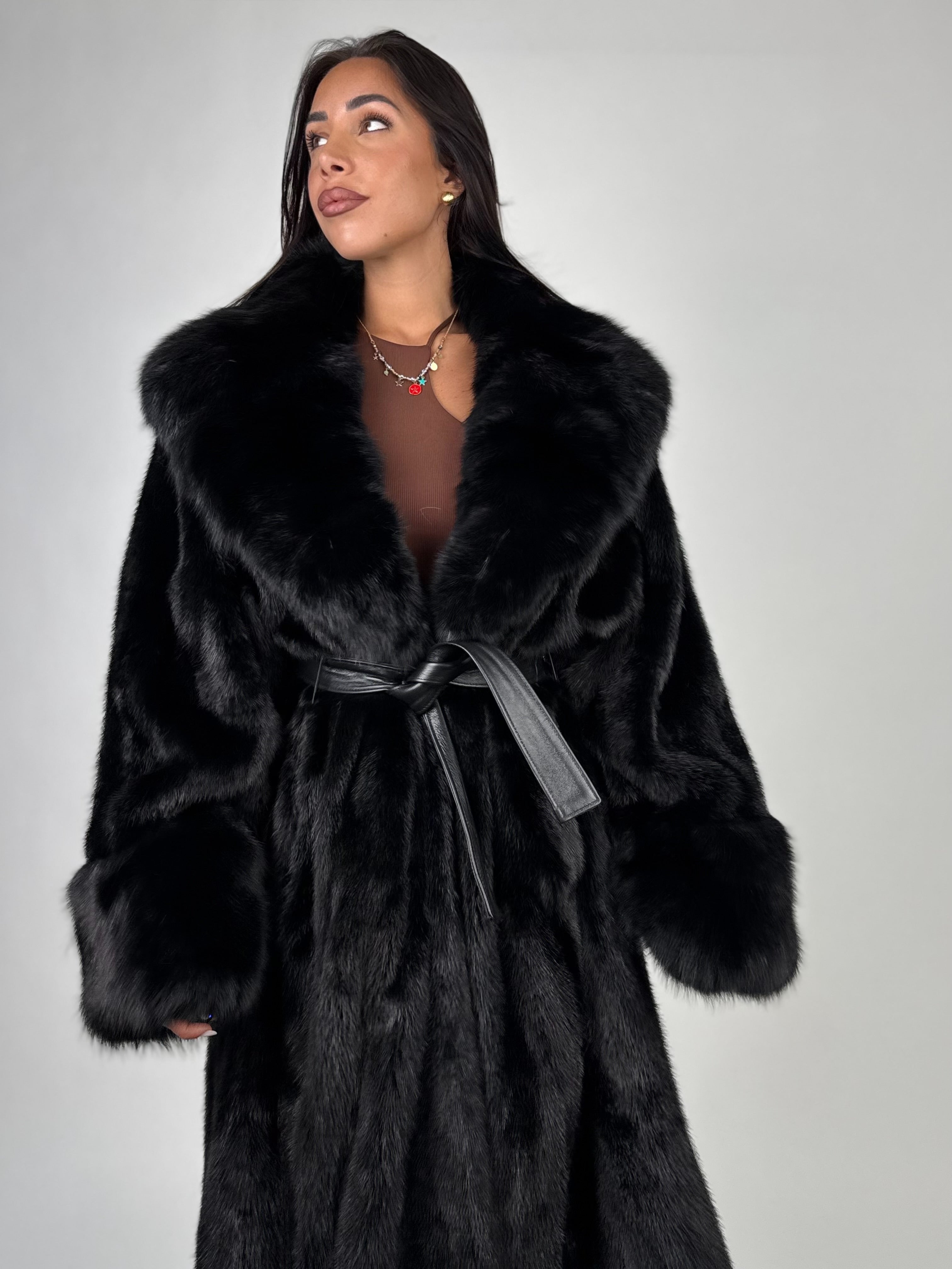 Cappotto in visone e zibellino N664