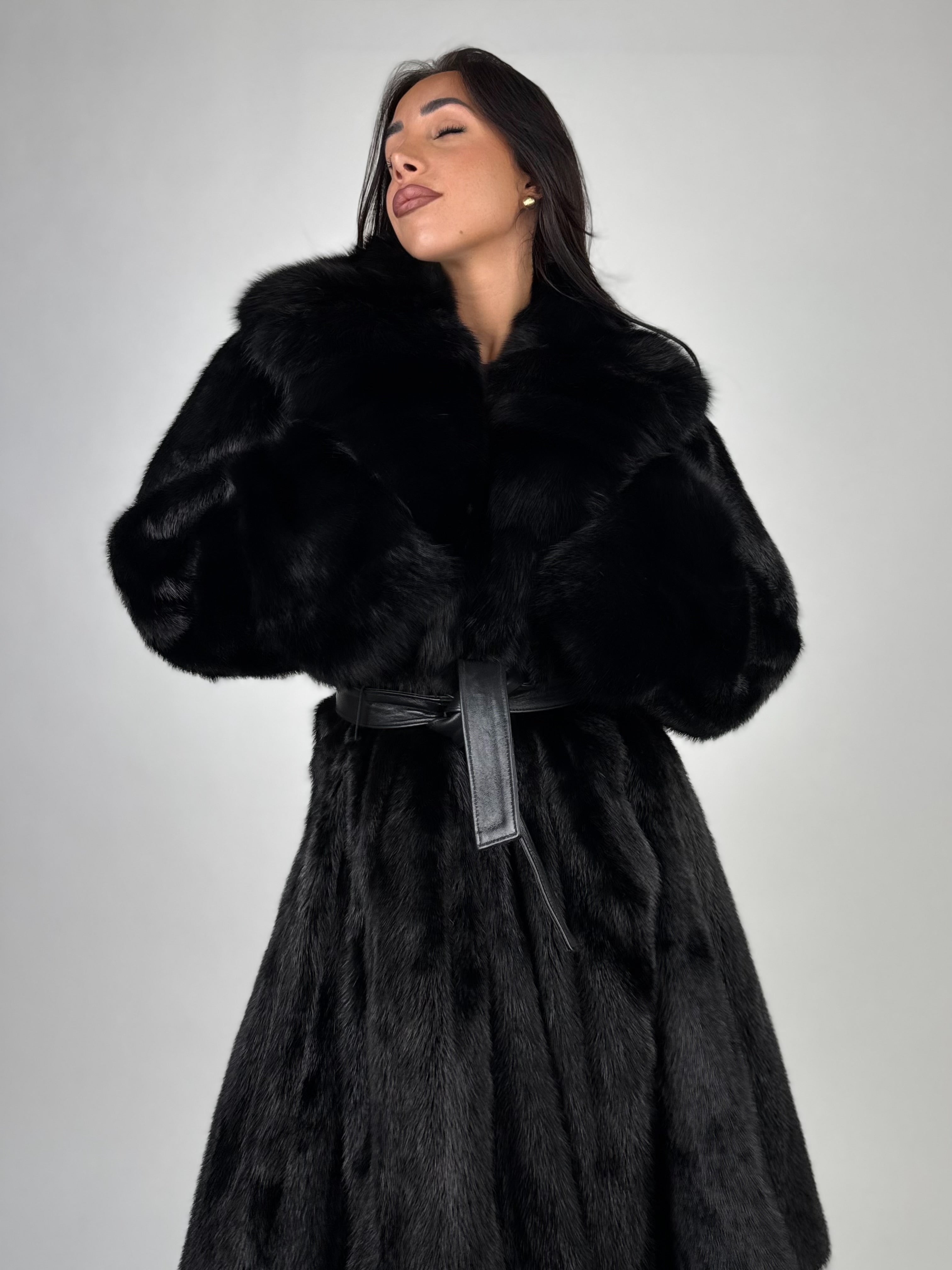 Cappotto in visone e zibellino N664