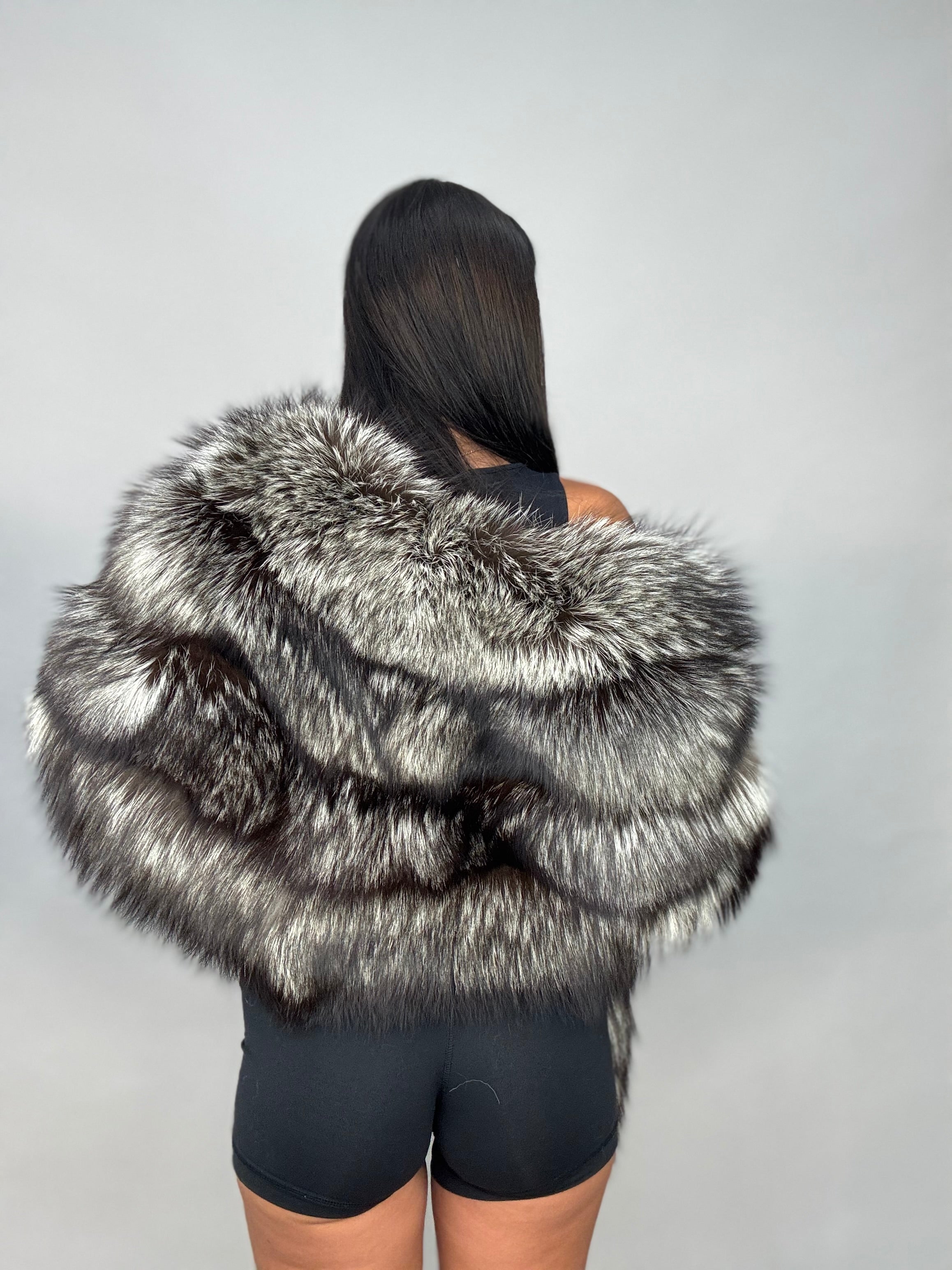 Stola in volpe argentata