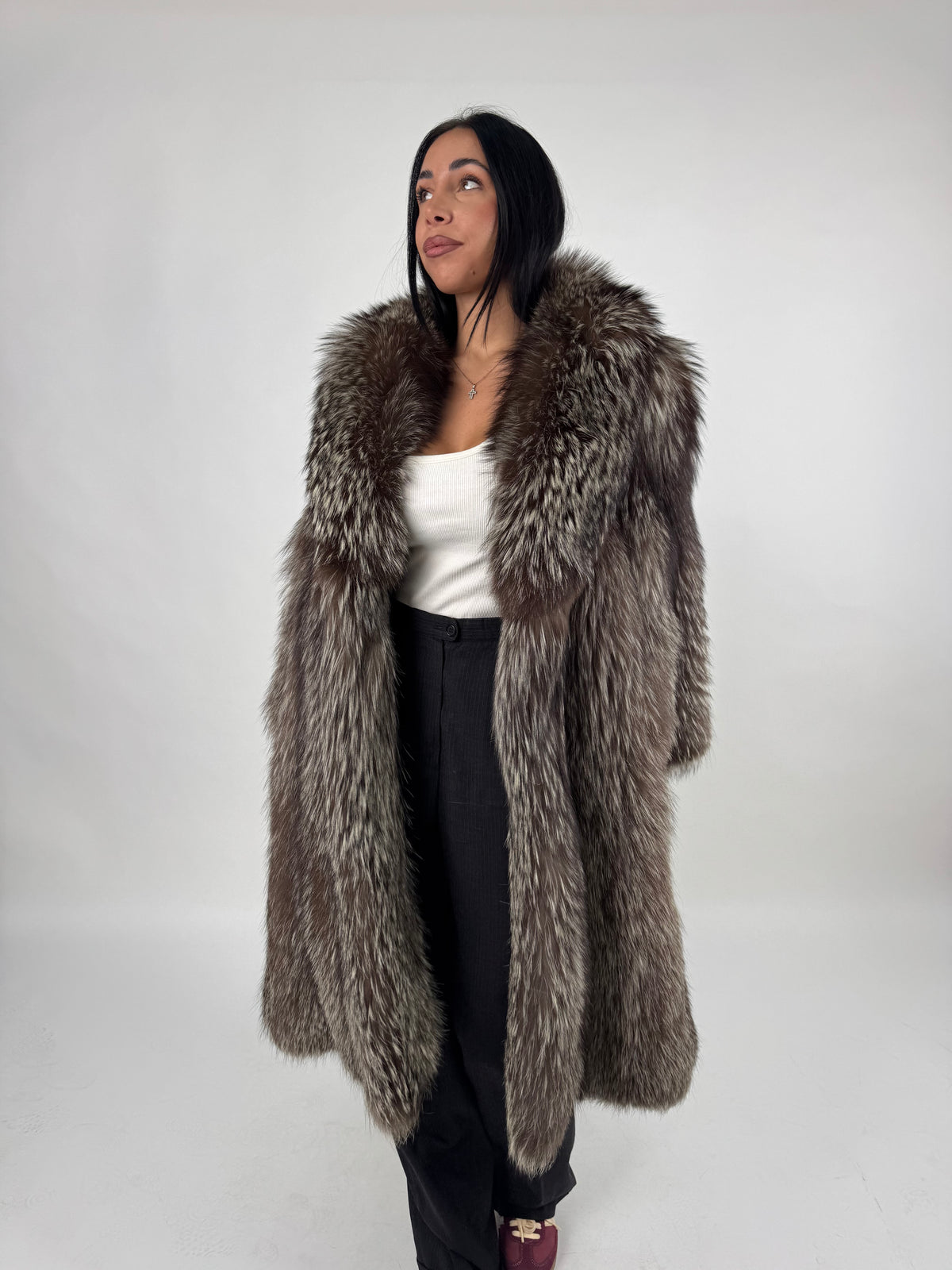 Cappotto in volpe argentata N839
