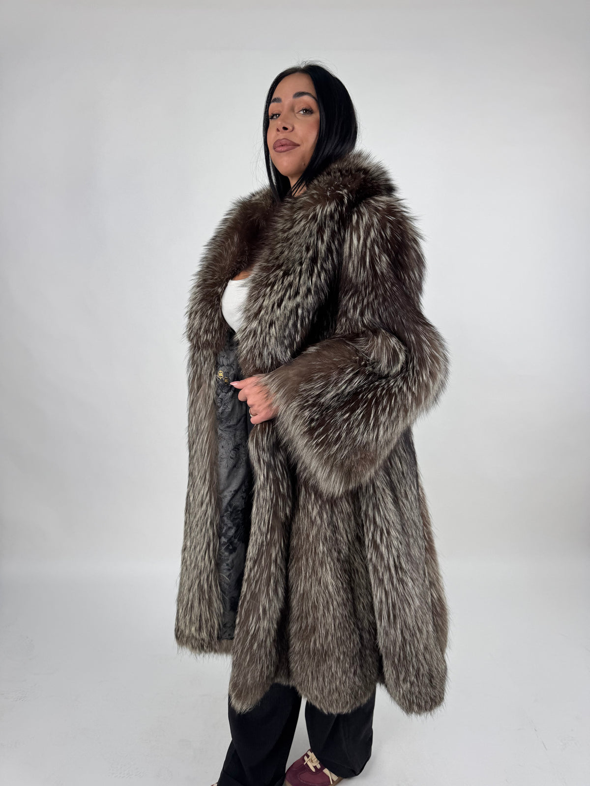 Cappotto in volpe argentata N839