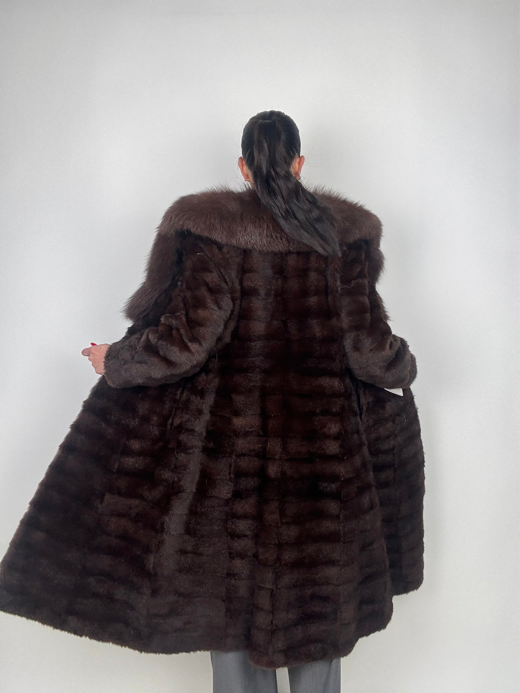 Cappotto in visone e volpe N516