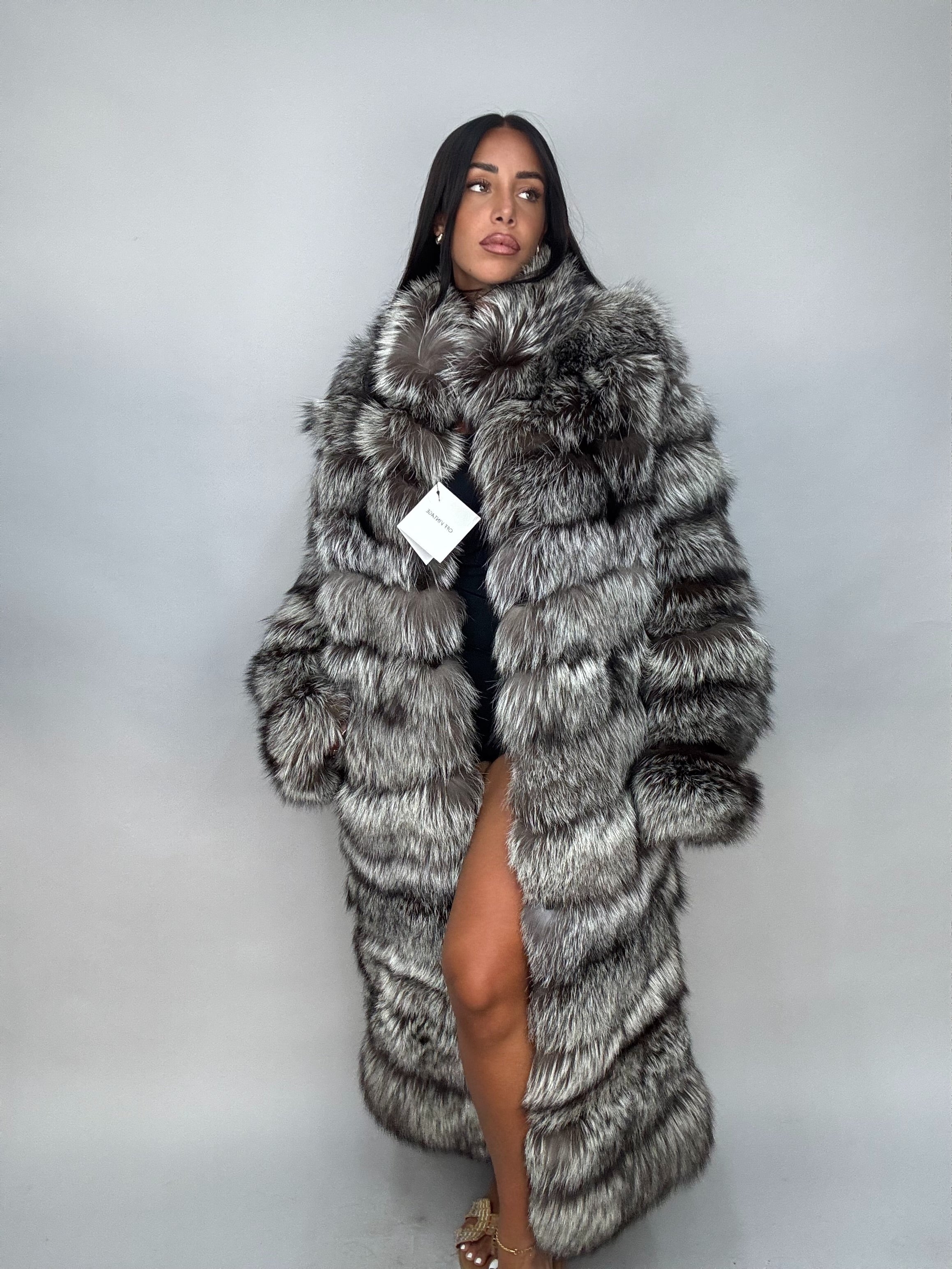 Cappotto in volpe argentata