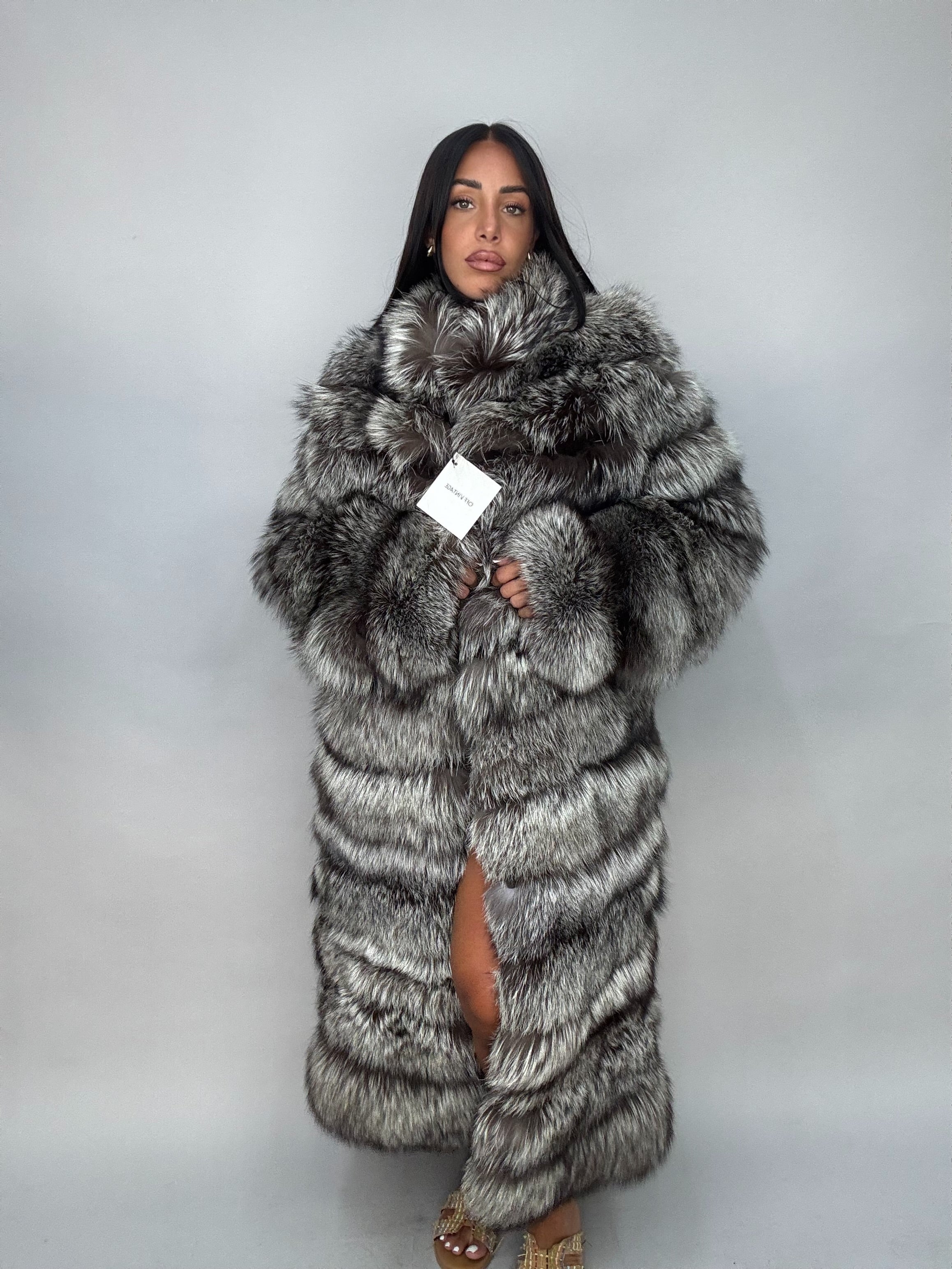 Cappotto in volpe argentata