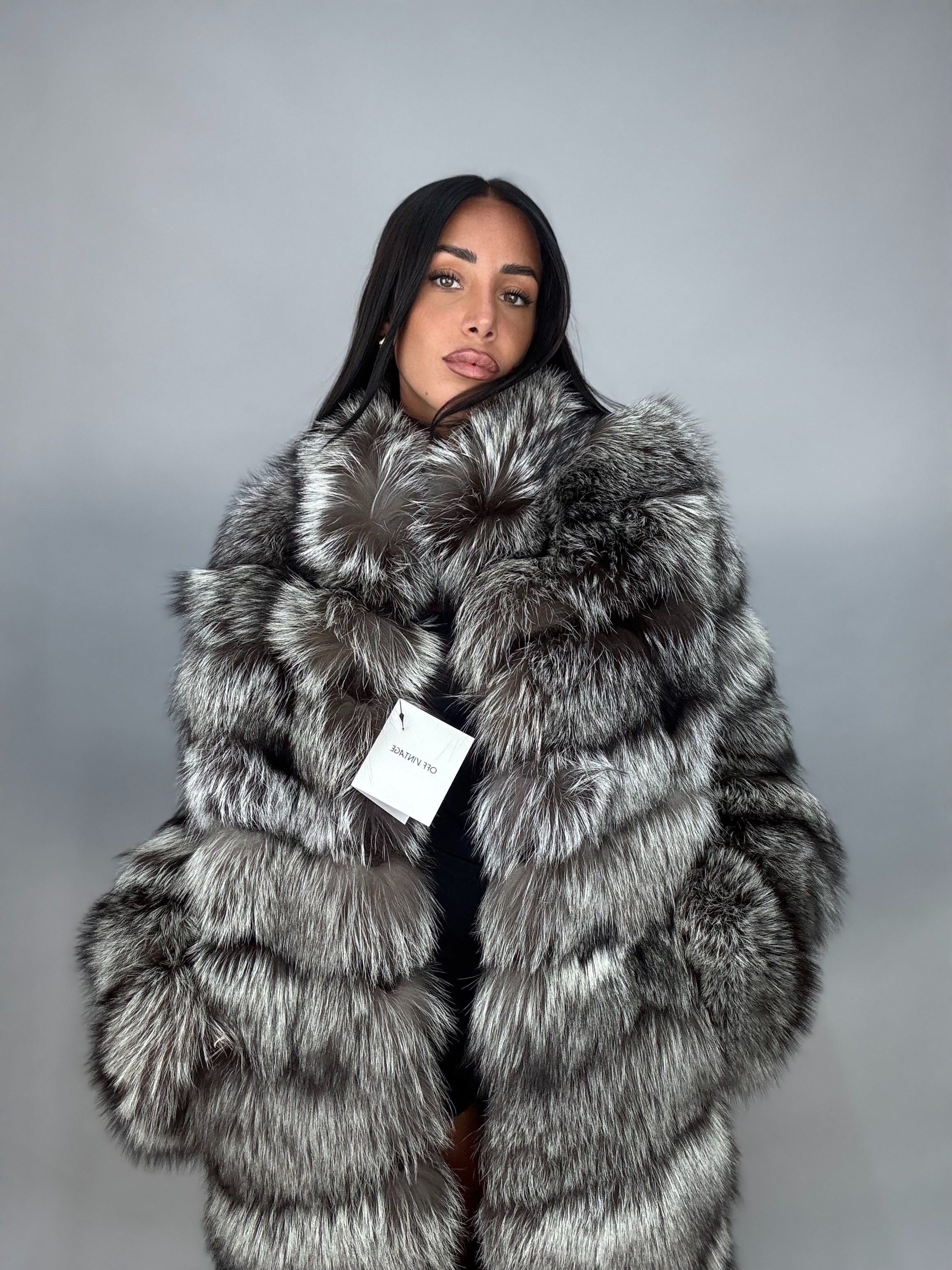 Cappotto in volpe argentata
