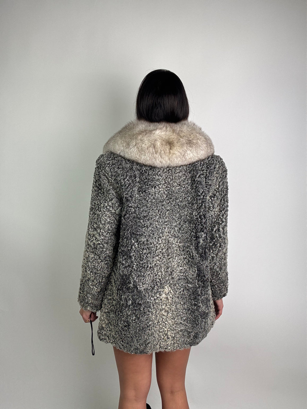 Giacca in astrakan e volpe N27