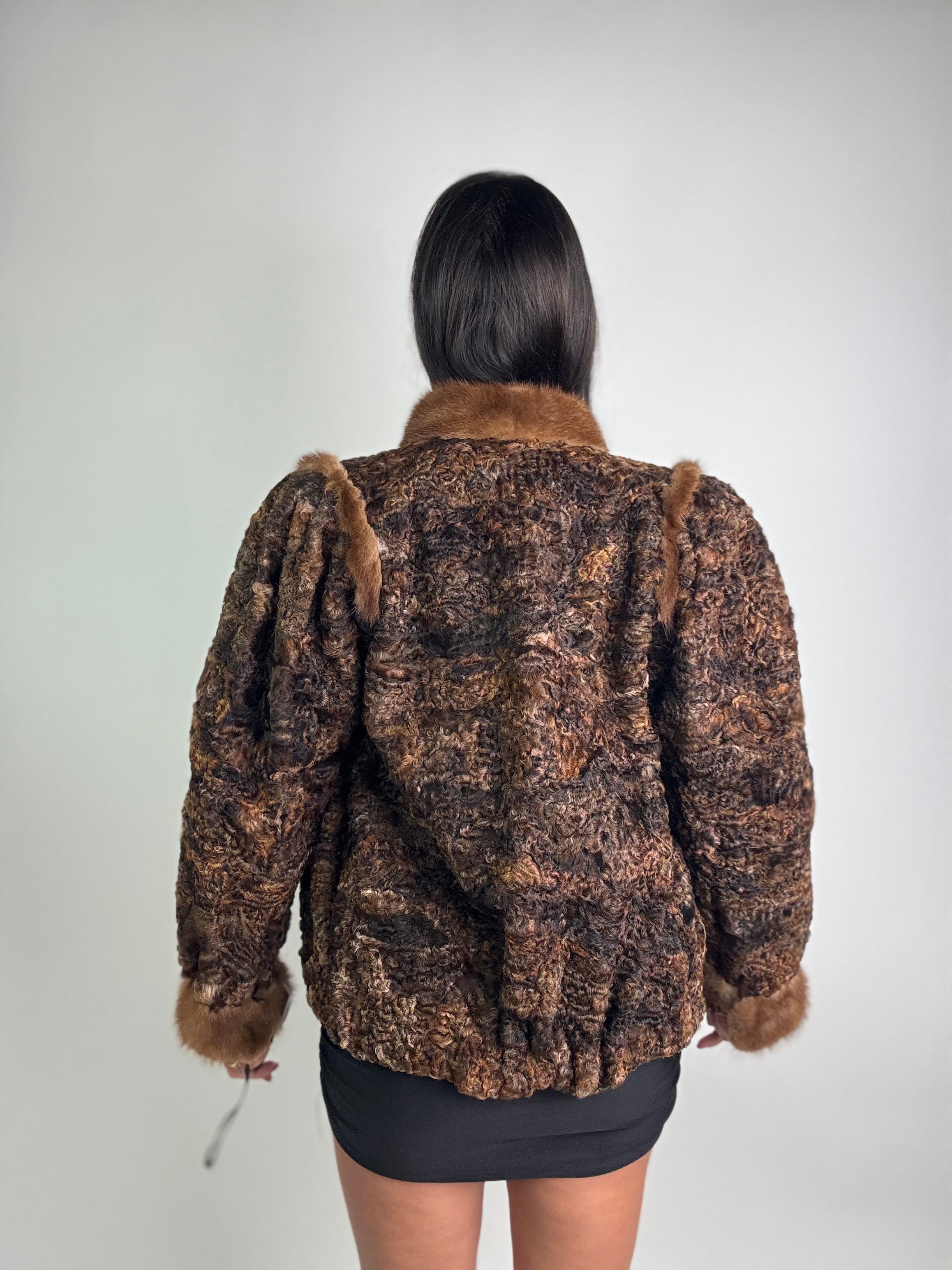 Giacca in astrakan e visone N28