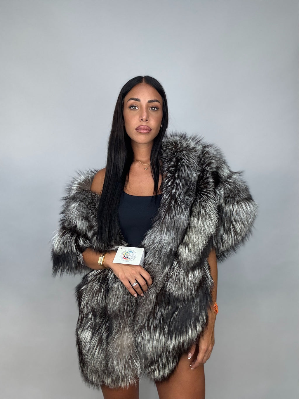 Stola in volpe argentata