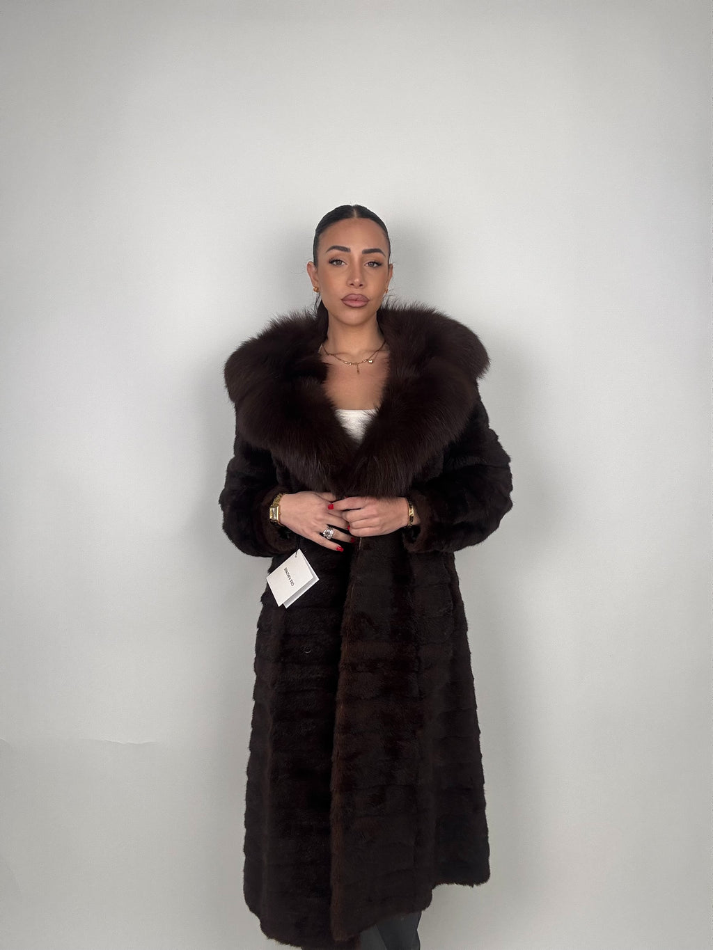 Cappotto in visone e volpe N516