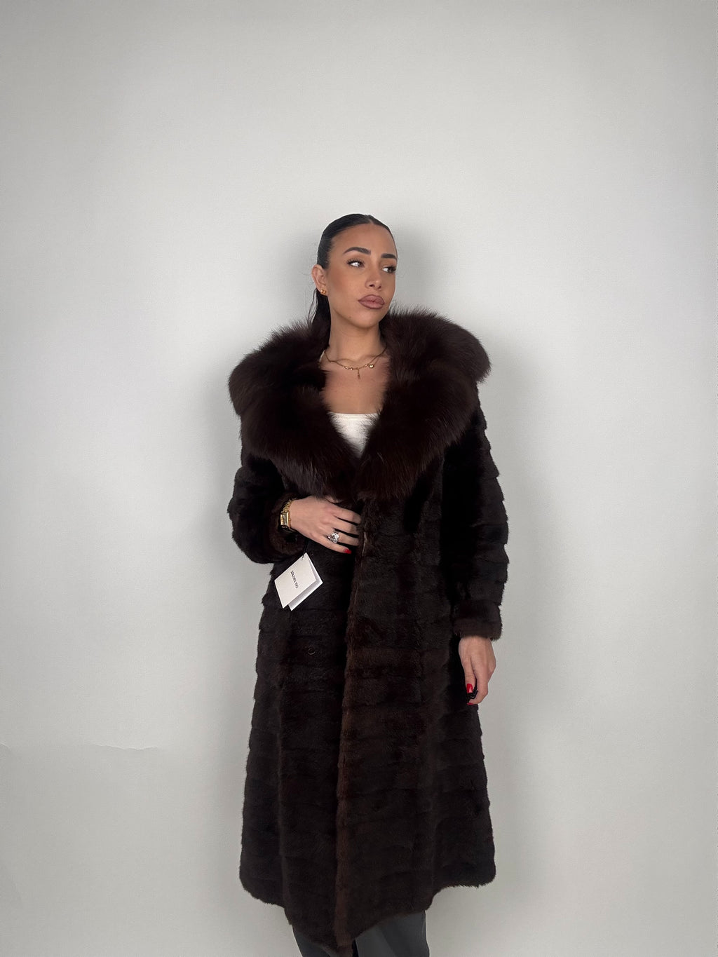 Cappotto in visone e volpe N516