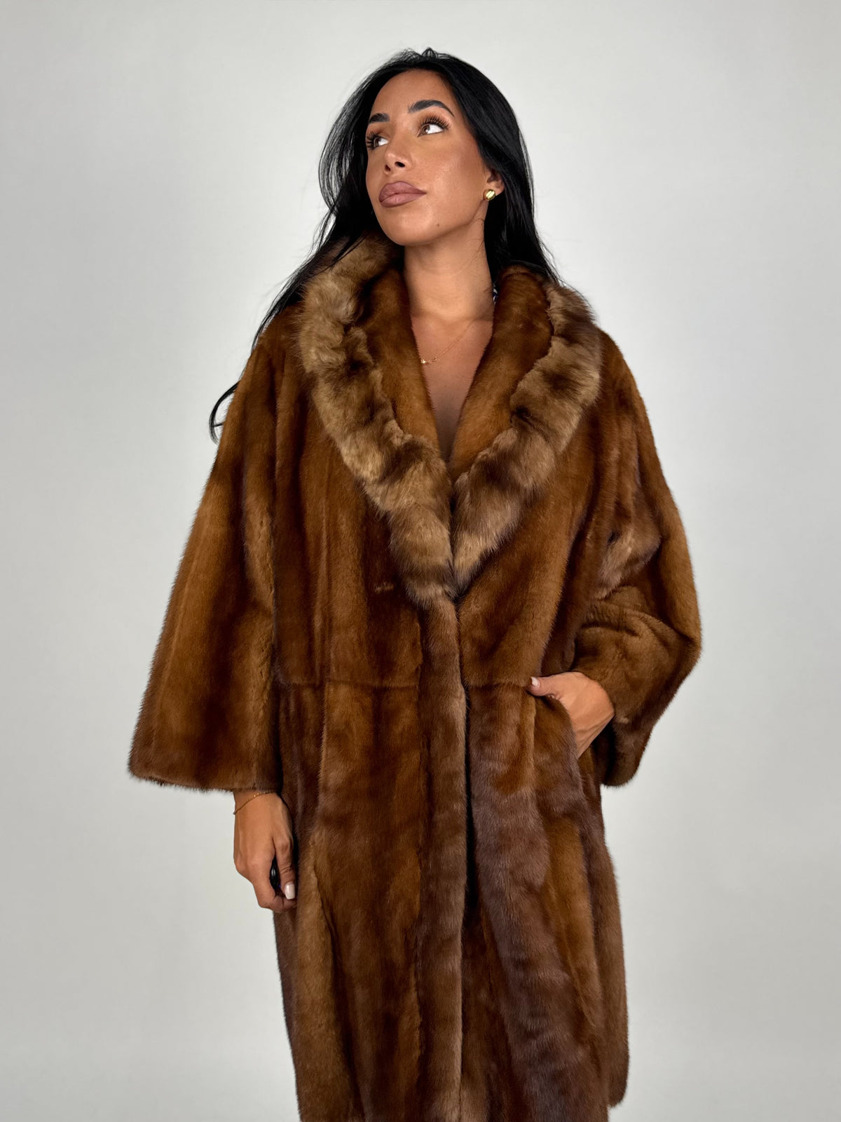 Cappotto in visone e zibellino N697