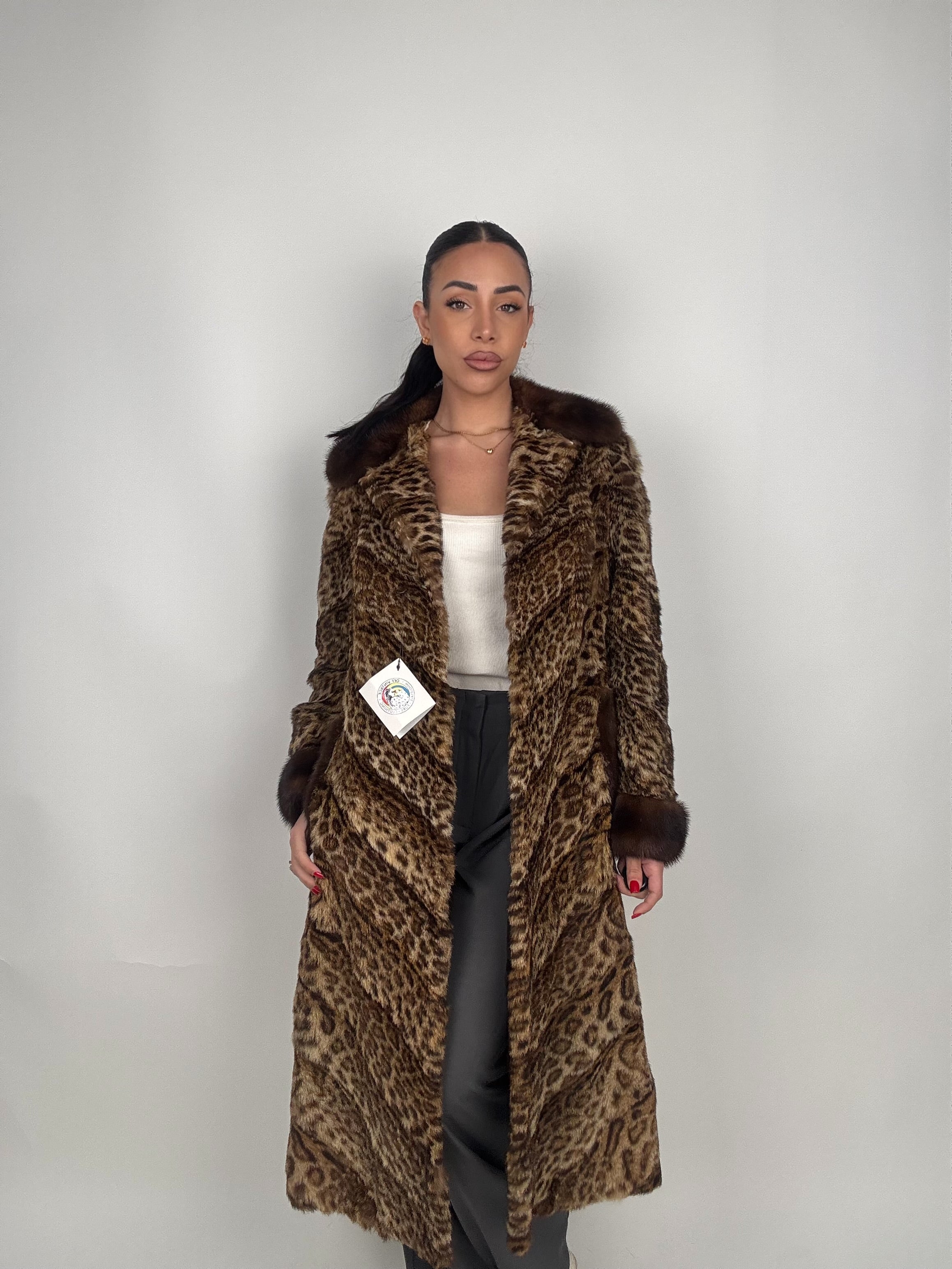 Cappotto in ocelot e visone N45